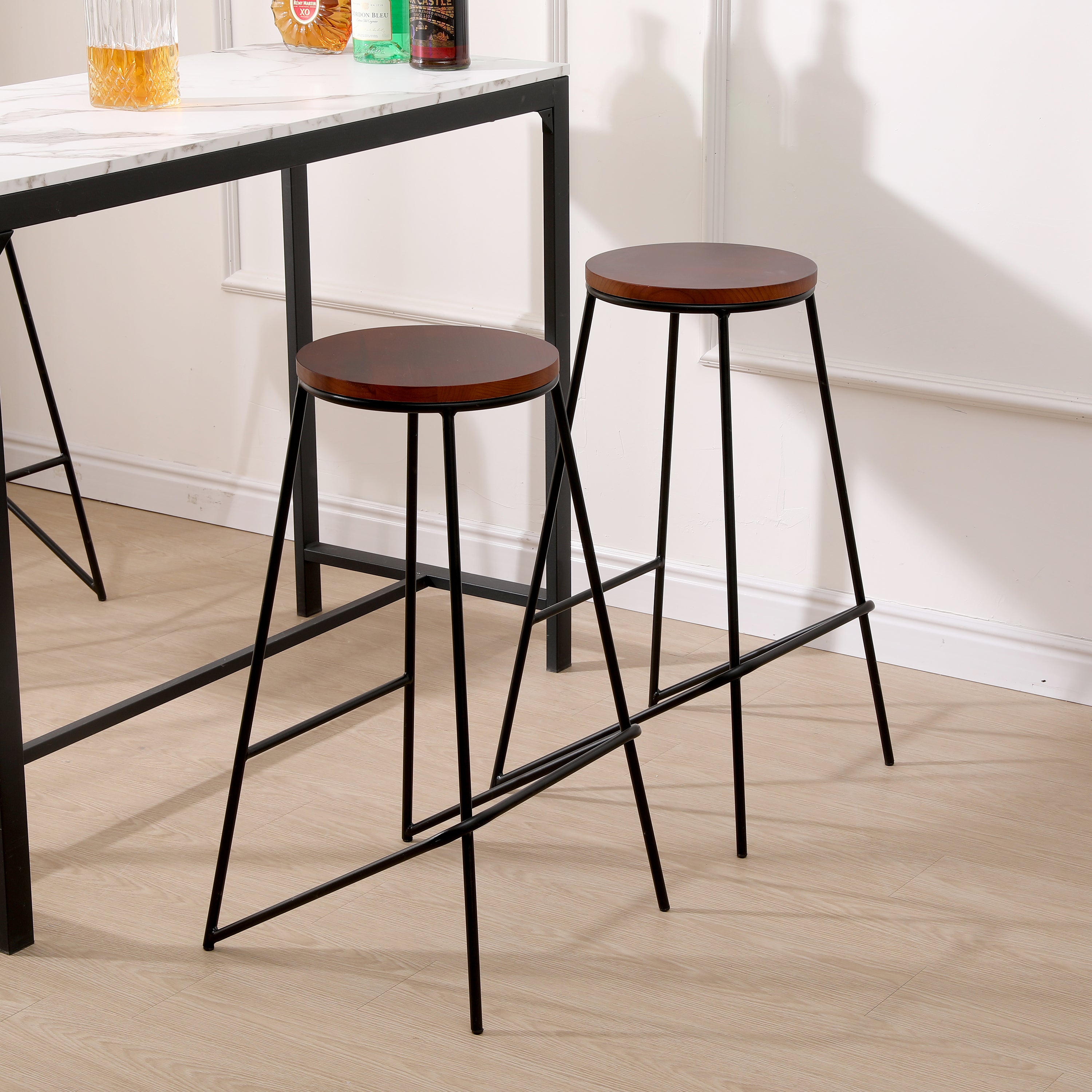 OXFORD - Lot de 4 tabourets de bar en métal et bois – Nordlys