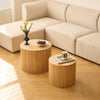Tables basses rondes en bois massif