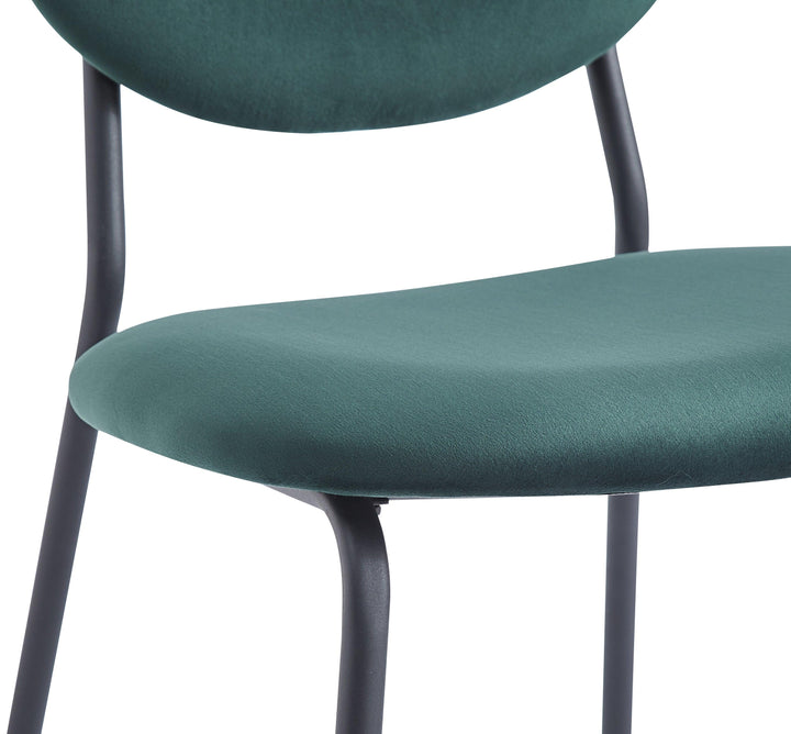 Lot de 2 chaises scandinaves en métal et velours vert