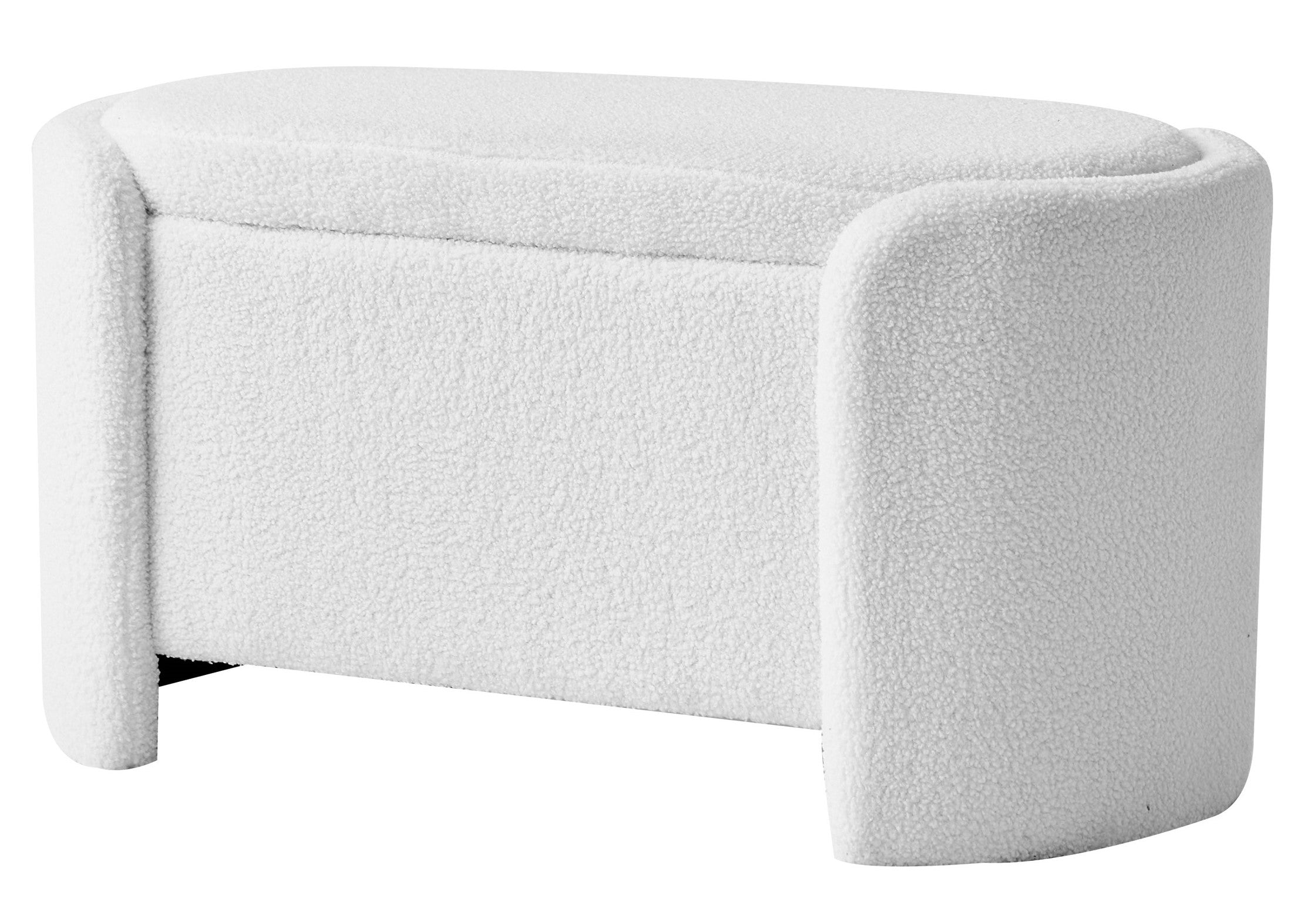 MOSS - Bench with White Bouclé Storage