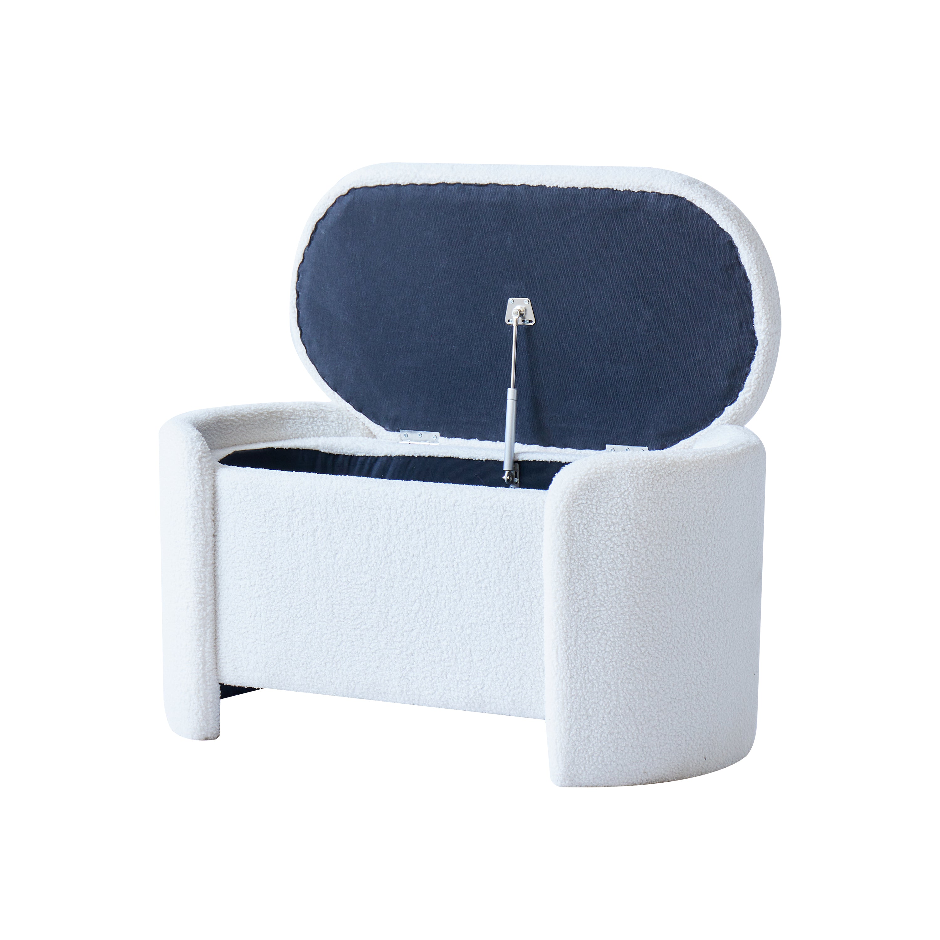 MOSS - Bench with White Bouclé Storage