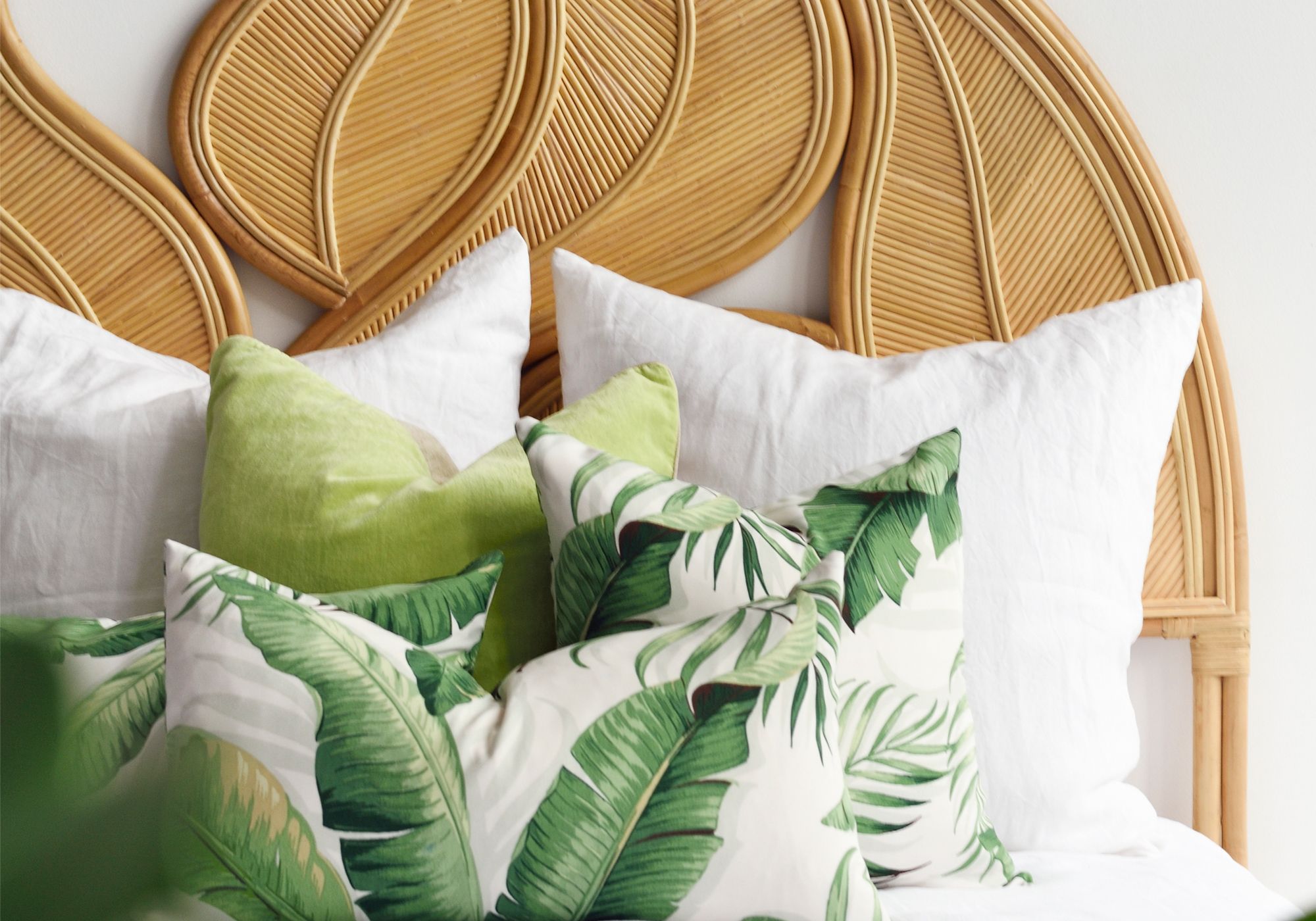 SAMARINDA – Zagłówek łóżka 140 cm z naturalnego rattanu