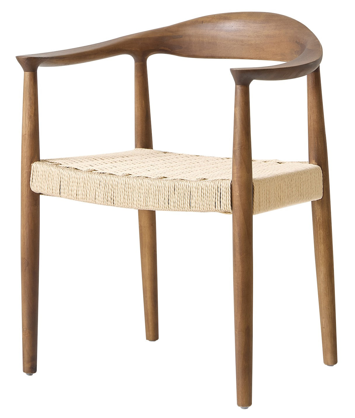 SALTA - Set di 2 sedie da pranzo in legno scuro e corda