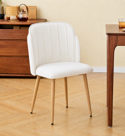 NORA - Set 2 sillas escandinavas con patas de acero beige