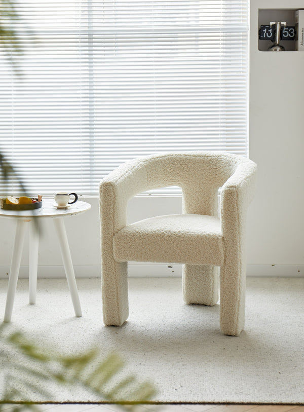 ARUSHA - Fauteuil en bouclettes blanches