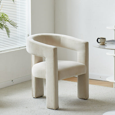 ARUSHA - Poltrona in velluto a coste beige