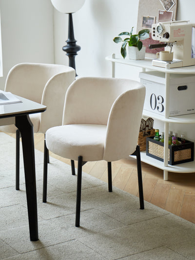 GRIMSTAD - Set di 2 sedie scandinave in metallo e velluto a coste beige