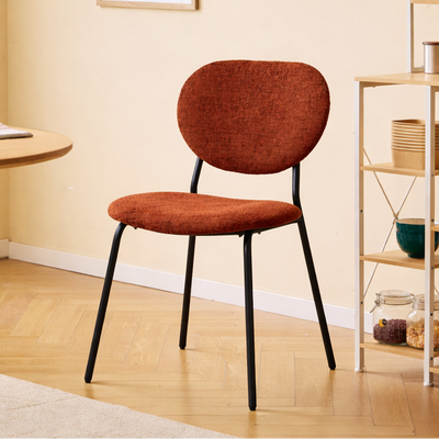 SUZUKA - Set di 2 sedie scandinave in metallo e tessuto terracotta