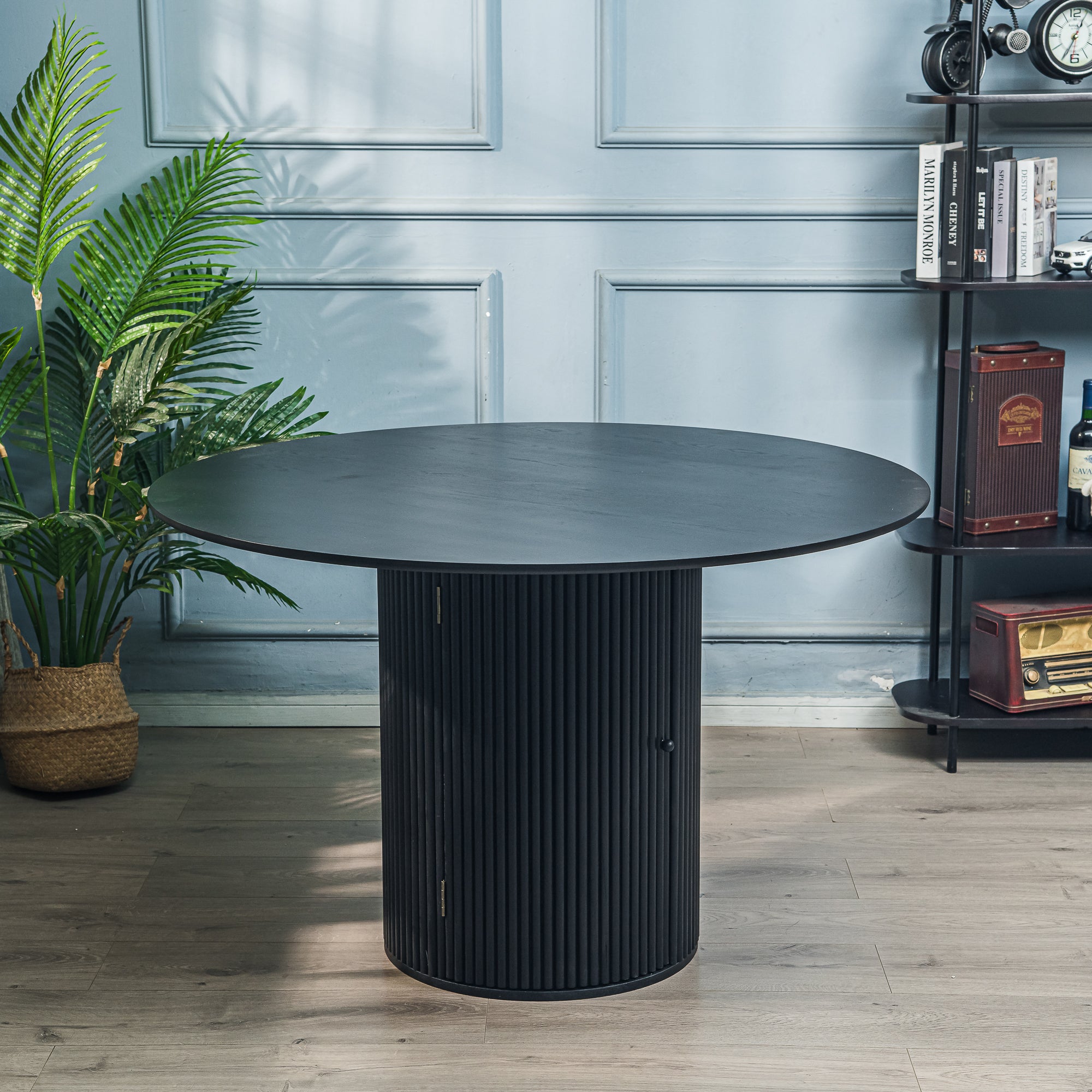 HAVANA – Okrągły stół do jadalni dla 6 osób, wykonany z litego drewna sosnowego w kolorze czarnymØ 120 cm