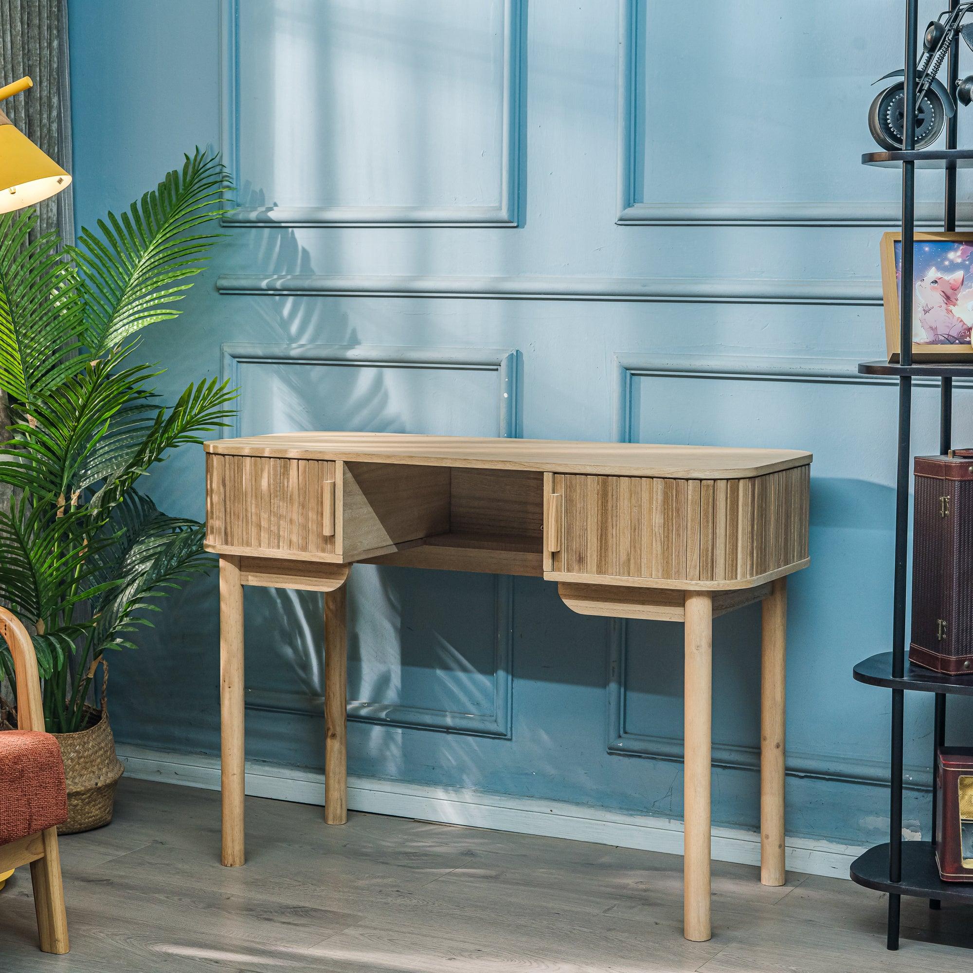 Biurko z 2 drzwiami z drewna jesionowego