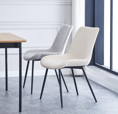 Set di 2 sedie in metallo e tessuto grigio