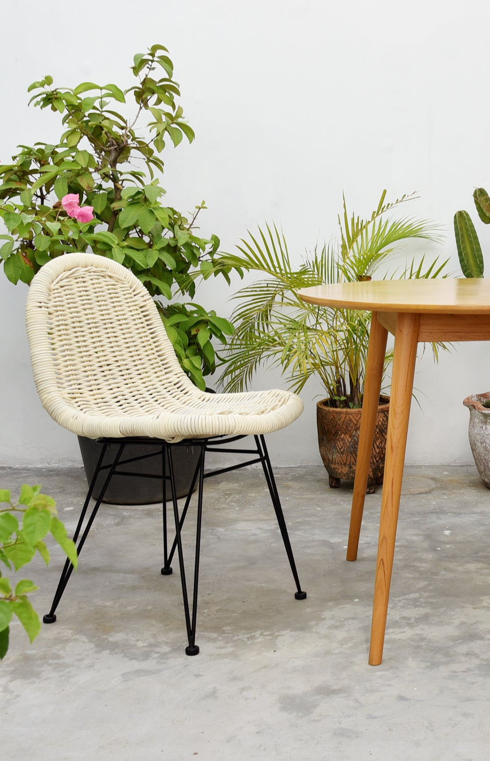 NITA – Zestaw 2 krzeseł do jadalni w stylu boheme, wykonanych z naturalnego rattanu