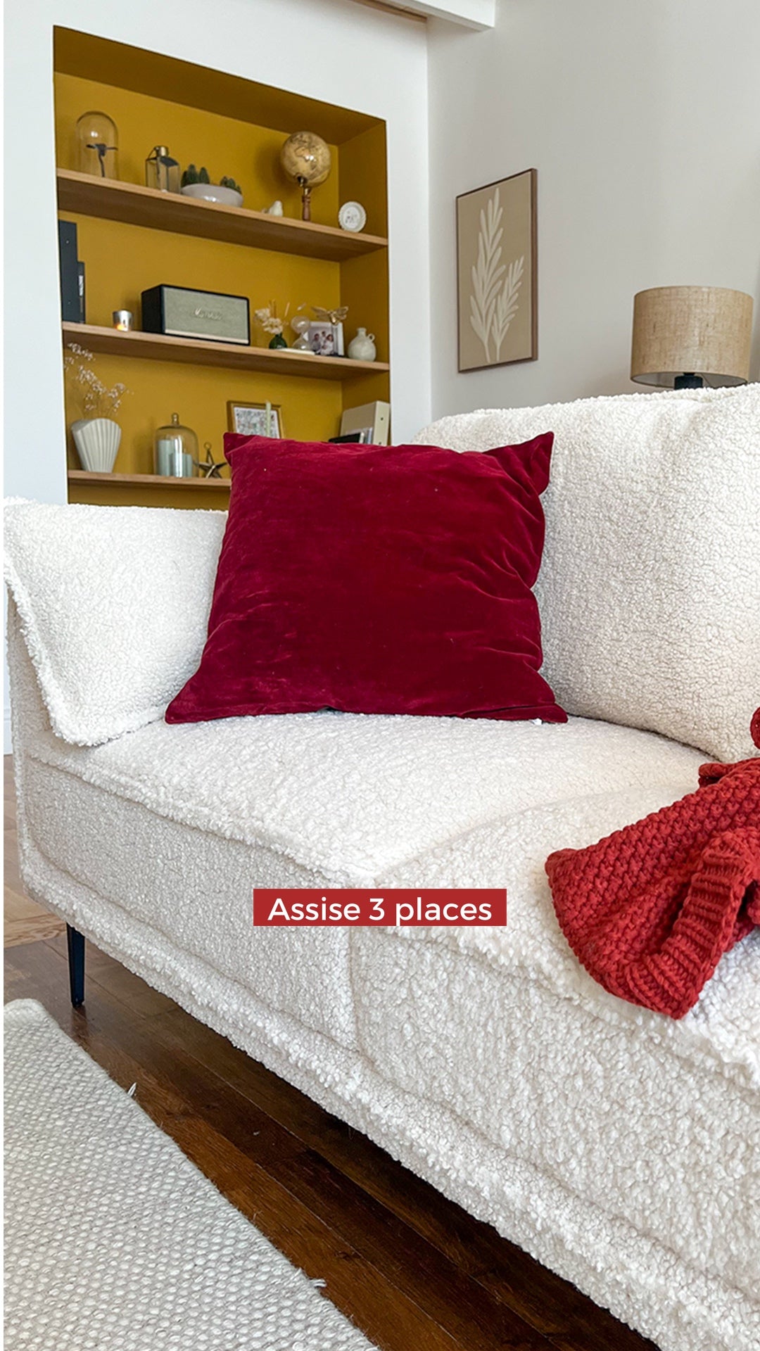 NUUK – 3-osobowa sofa z metalu i białych pętelek