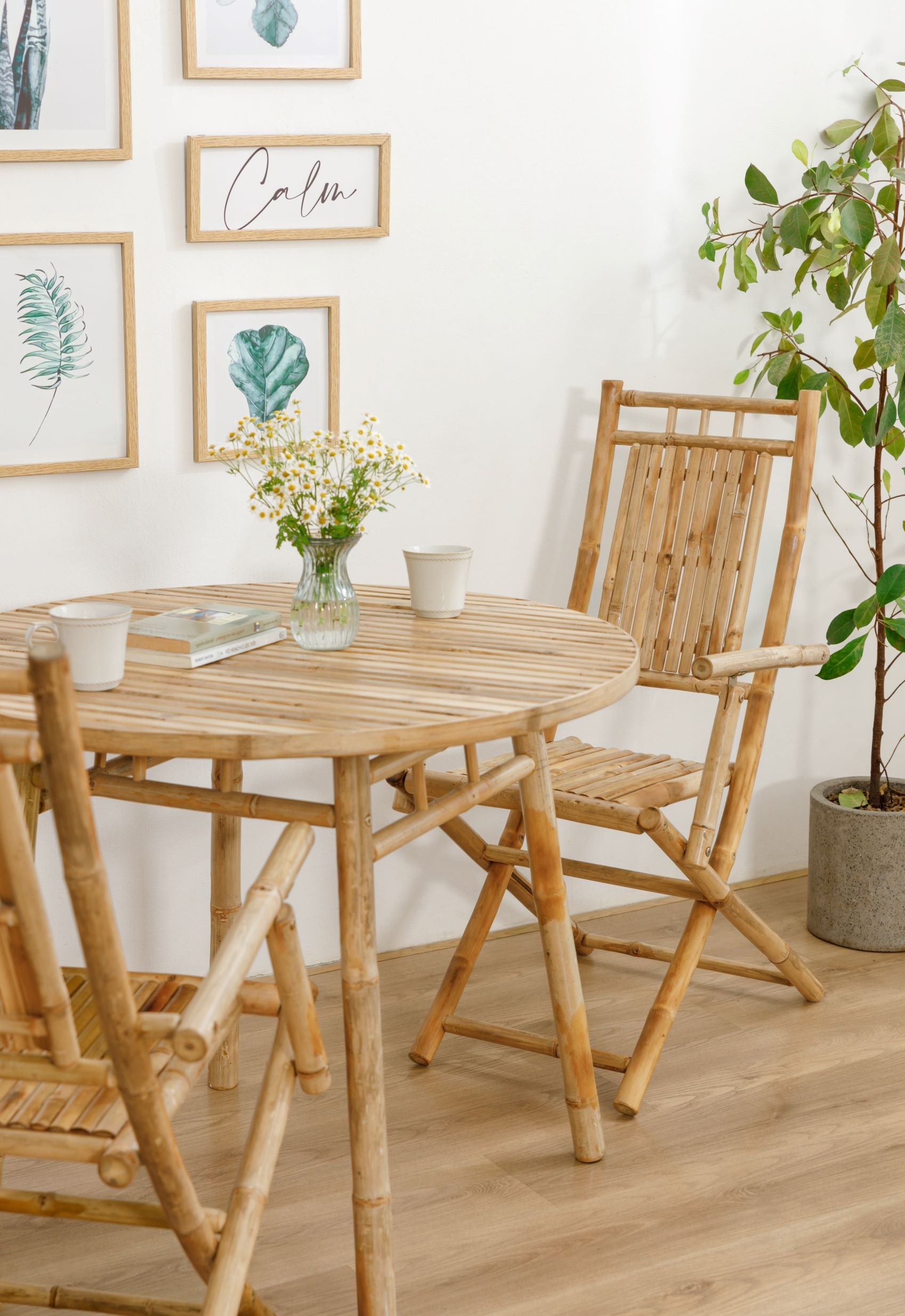 PADANG – Zestaw 2 krzeseł z litego bambusa do użytku wewnątrz i na zewnątrz