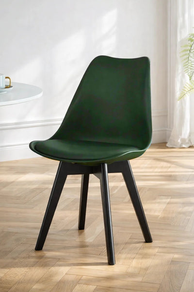ESBJERG - Set di 4 sedie scandinave in legno e polipropilene verde