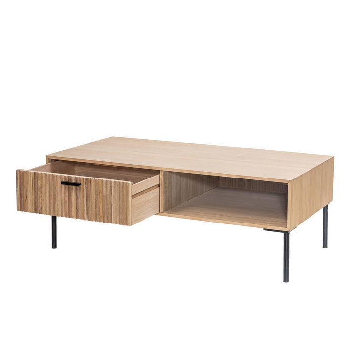 Table basse en bois massif et metal