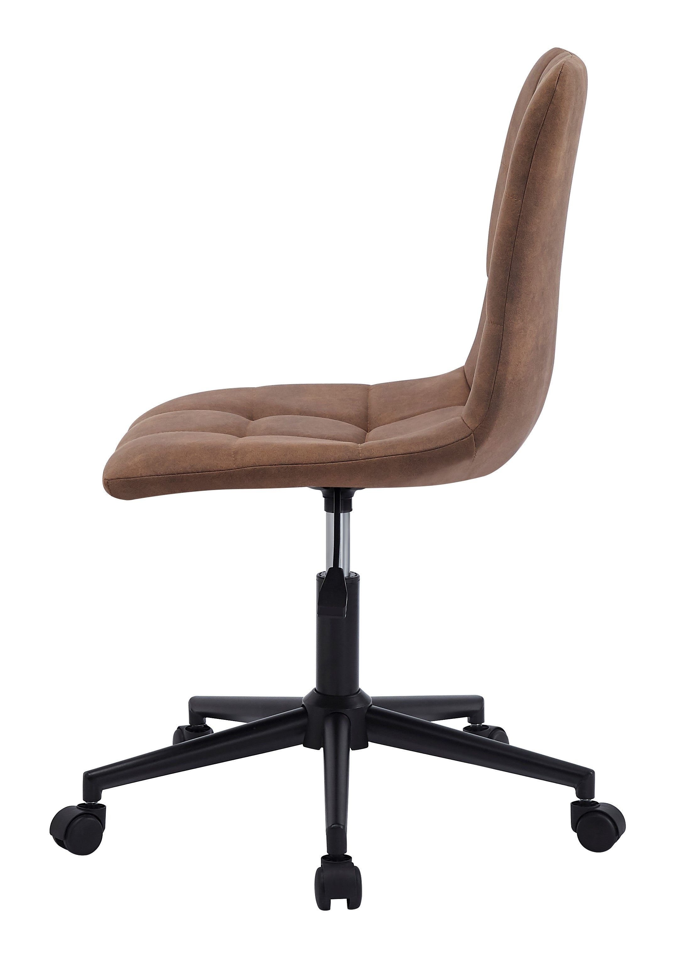 Regulowane krzesło biurowe z tapicerką w kolorze brązowym