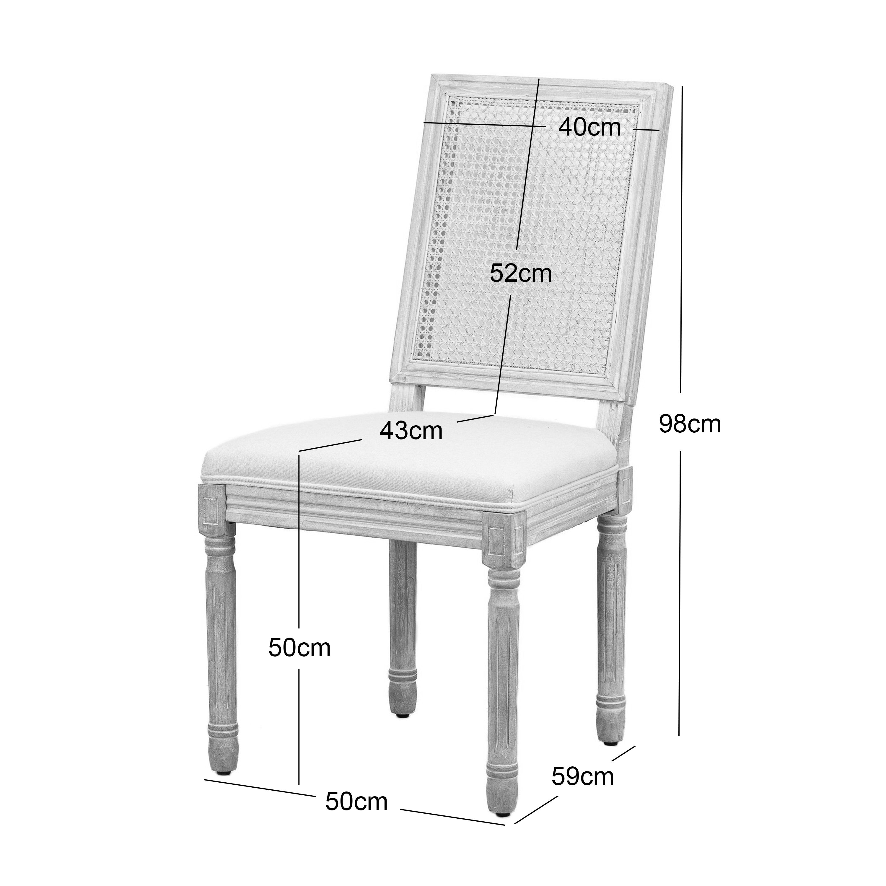 CAMBRIDGE – Zestaw 2 drewnianych krzeseł z siedziskiem z jasnoszarego materiału