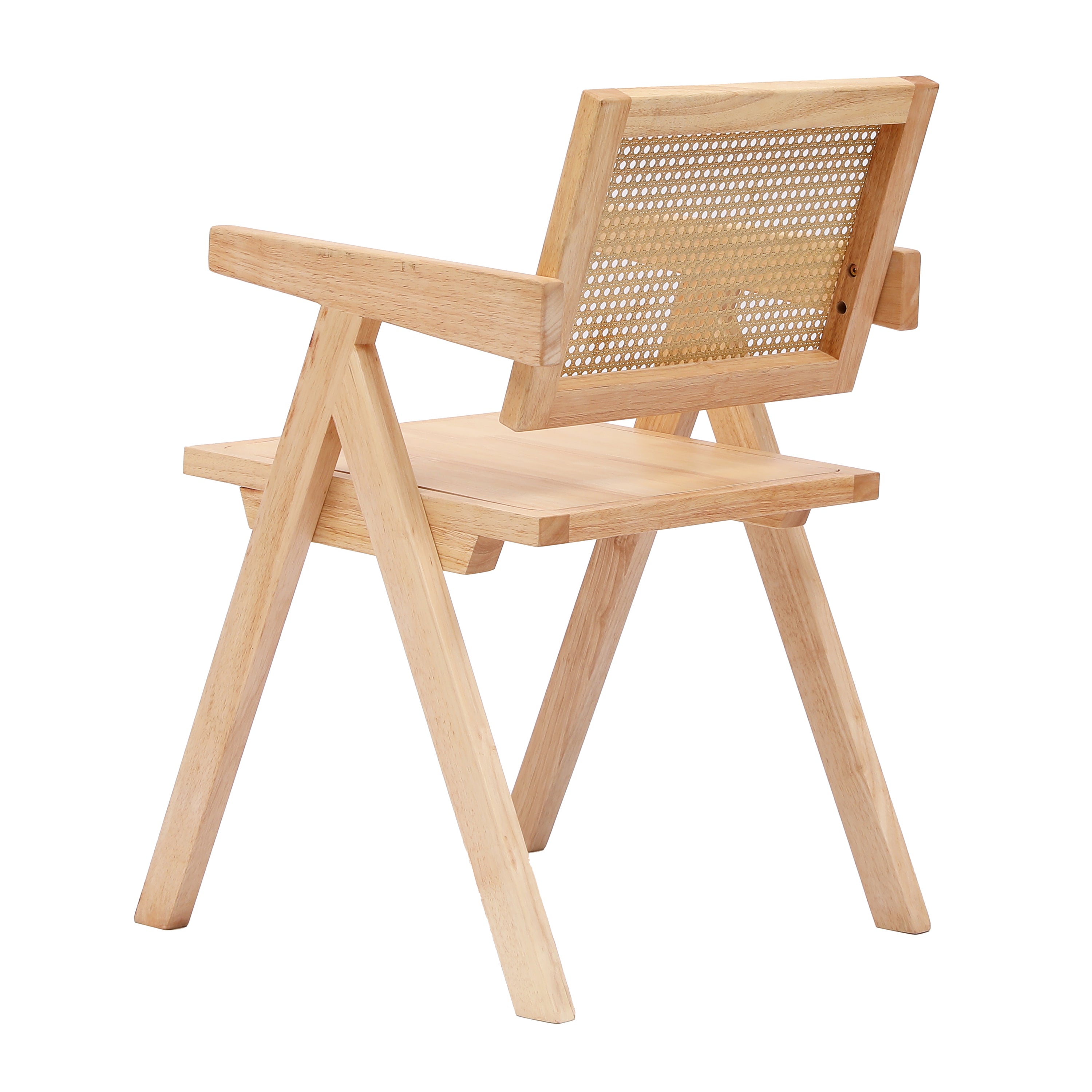 MADEIRA - Sillón de mesa en madera y mimbre natural