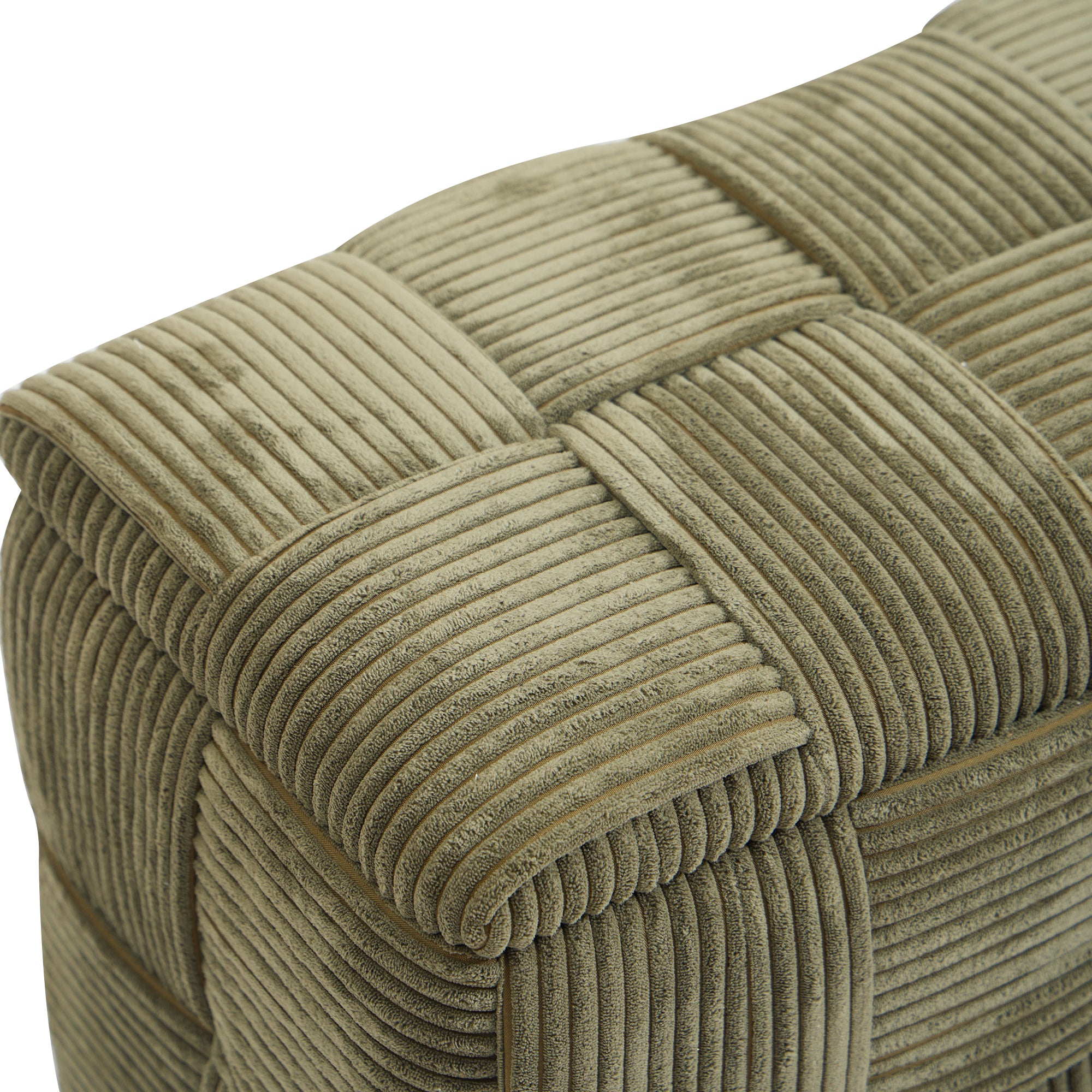 VANERN - Ławka z pojemnikiem w zielonym sztruksie