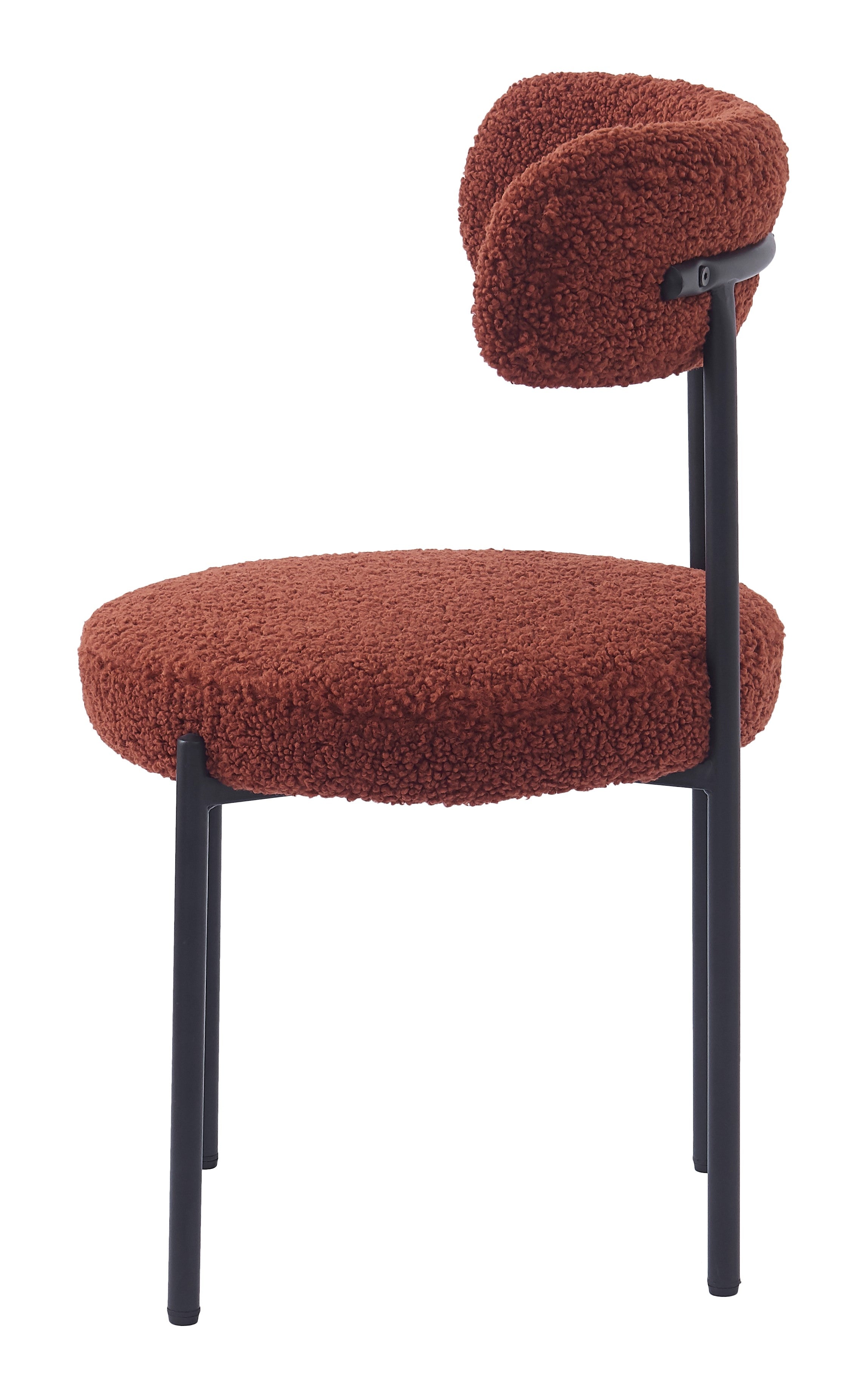 LARS - Zestaw 2 skandynawskich krzeseł z metalu i pętelkami w kolorze terakoty