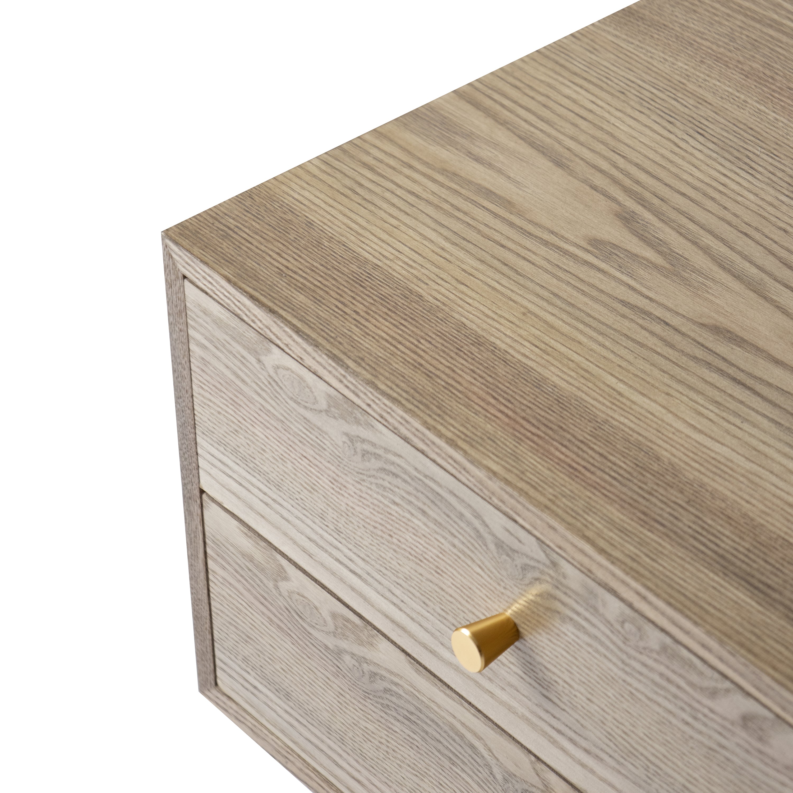 TONDER – drewniany stolik nocny z 2 szufladami