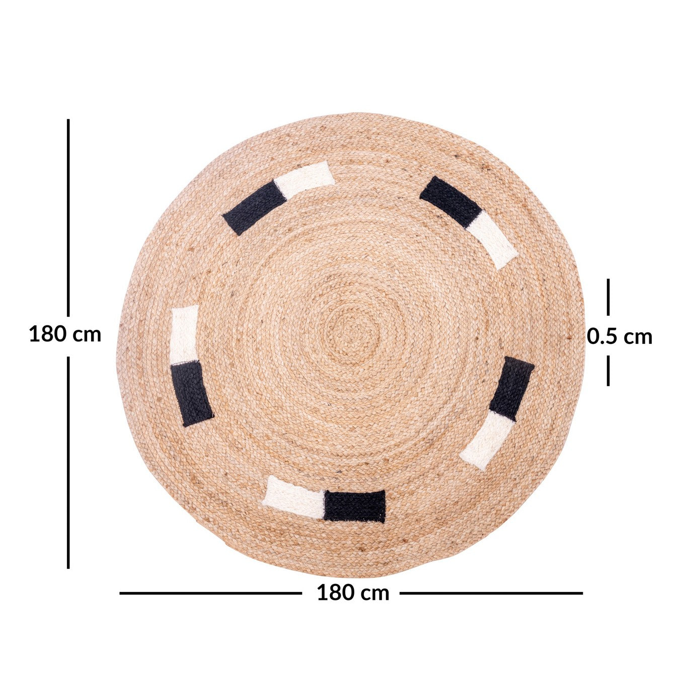 OLAV – Okrągły dywanik z naturalnej juty, brązowy, 180 x 180 cm