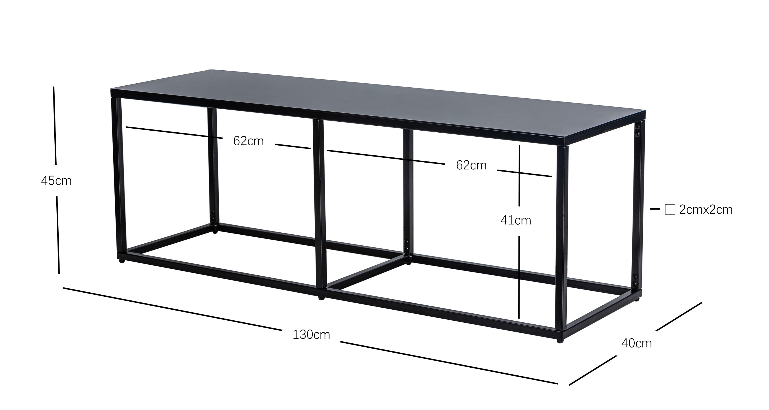 Czarna metalowa ławka przemysłowa