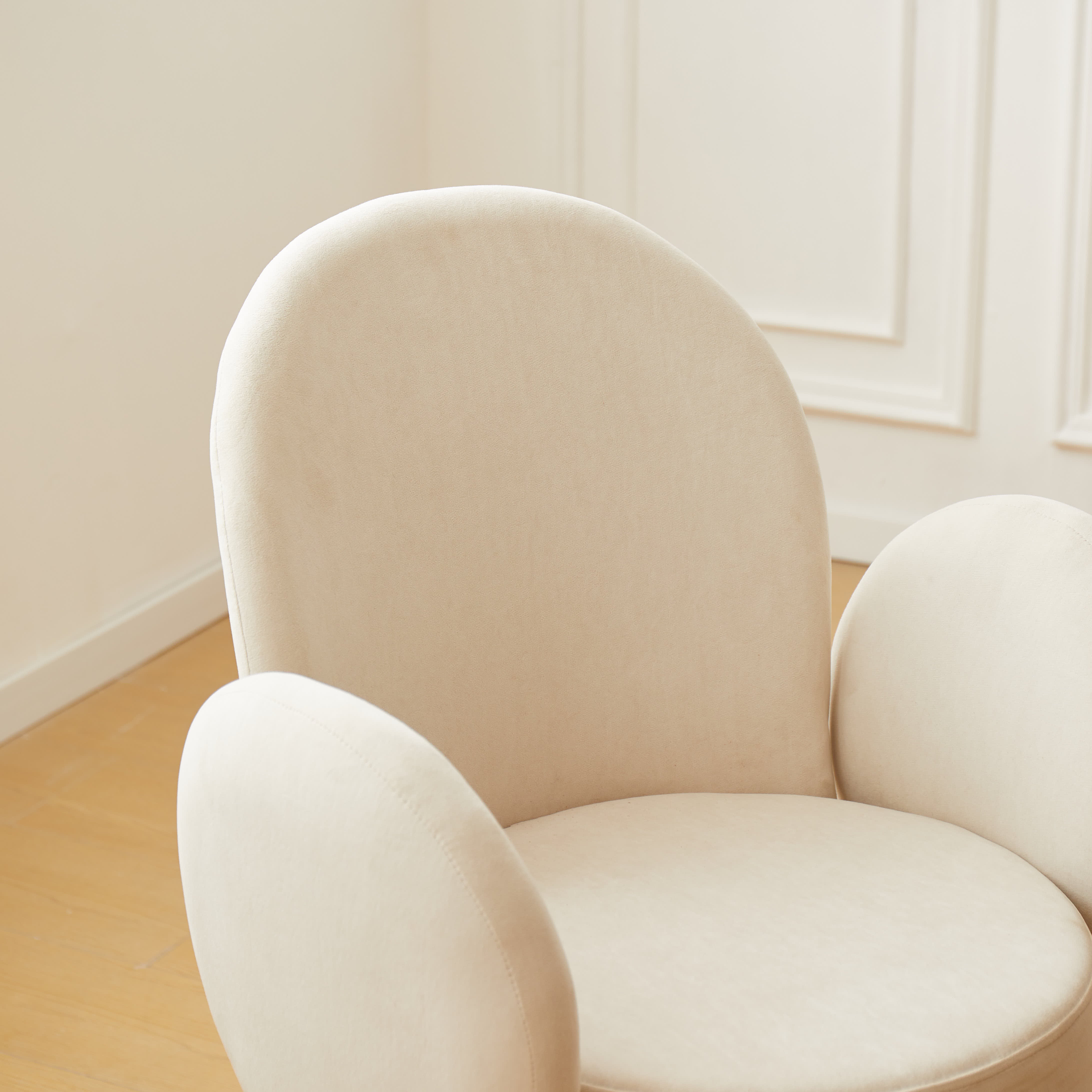 HELSINKI – Zestaw 2 Obrotowych krzeseł z beżowego aksamitu i metalu