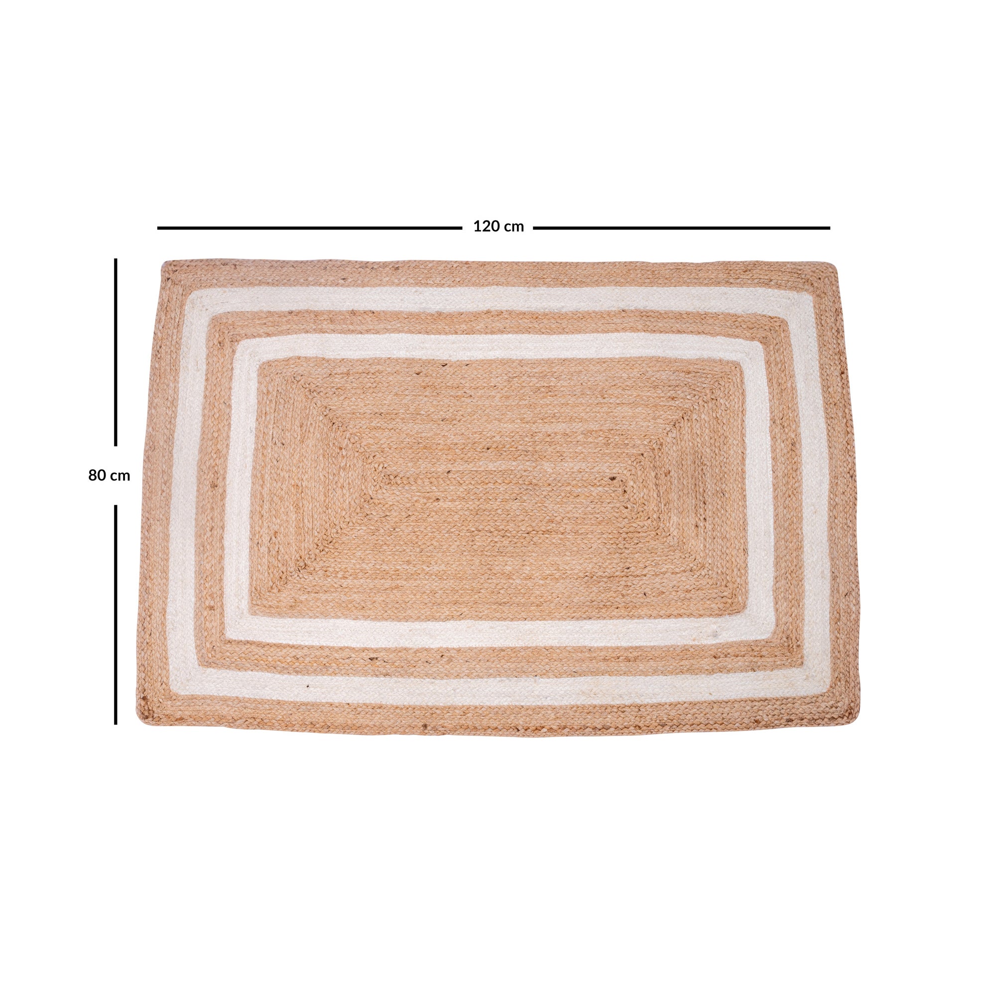 ALVA – Prostokątny dywanik z naturalnej juty w kolorze brązowym, 120 x 80 cm