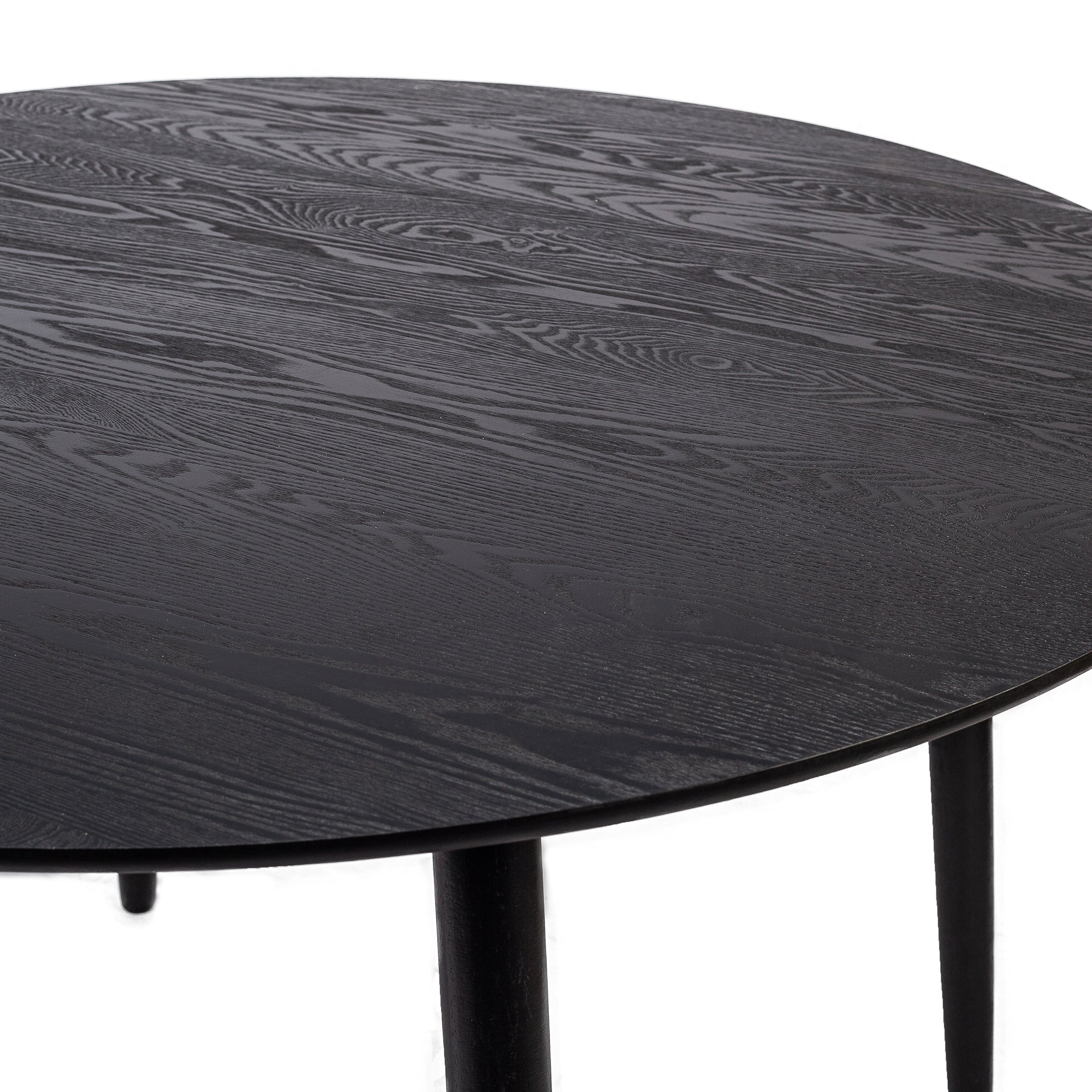 TRADITION - Okrągły stół do jadalni dla 6 osób z litego drewna sosnowego D120 czarny