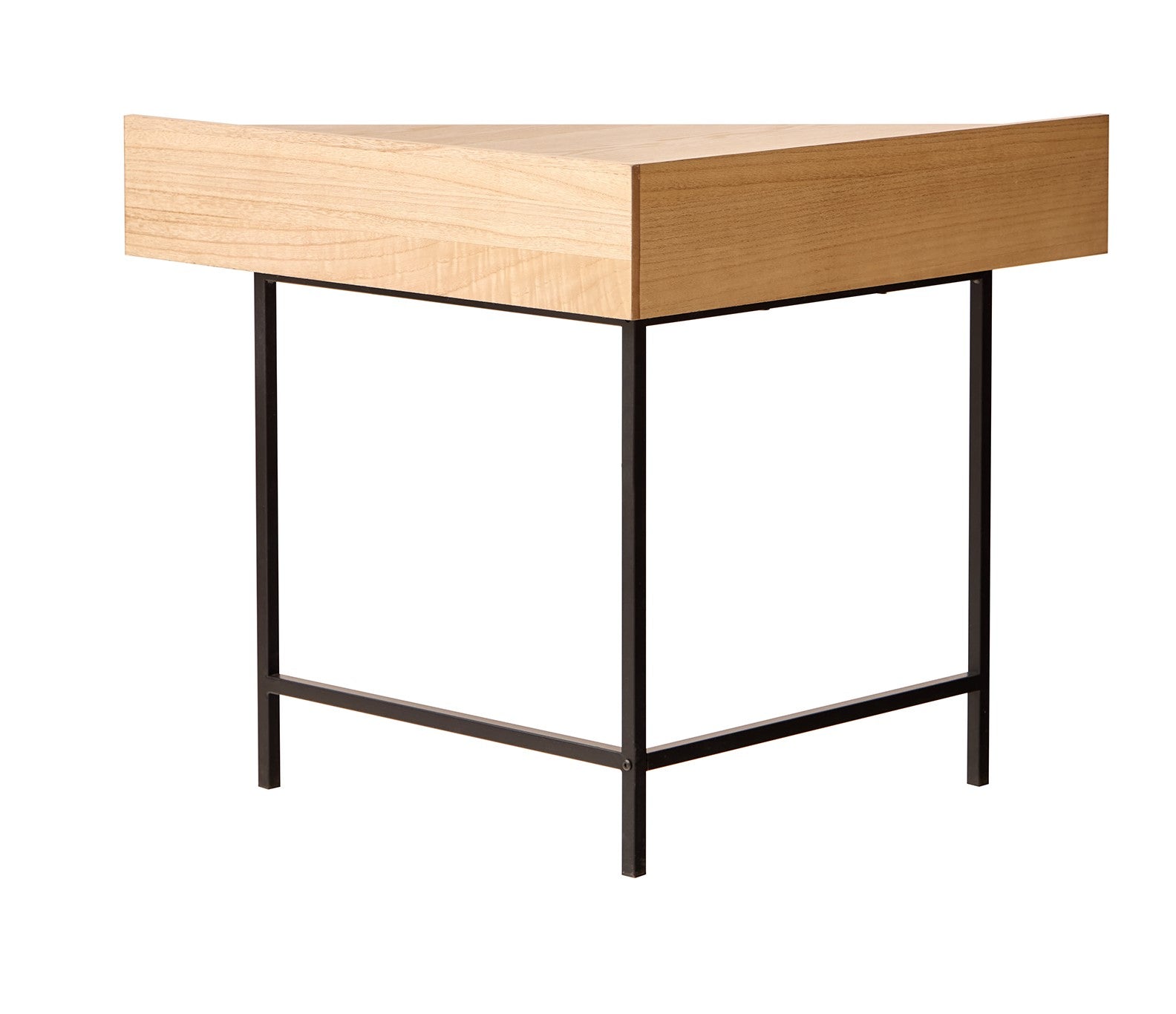 SETO – Biurko narożne z drewna i metalu, 1 szuflada