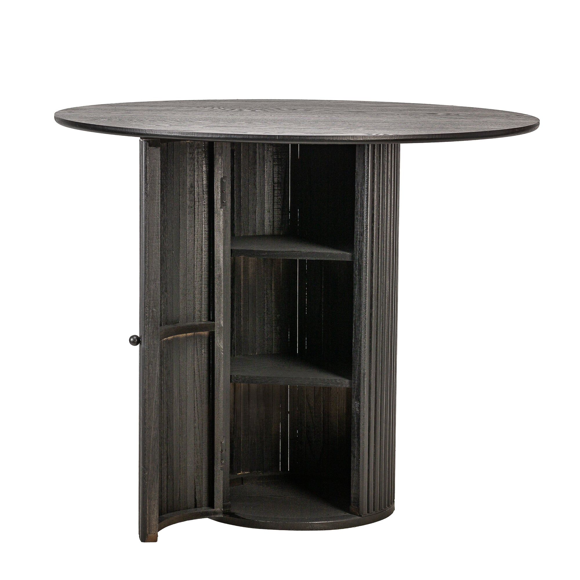 HAVANA – Okrągły stół do jadalni dla 4 osób, wykonany z litego drewna sosnowego w kolorze czarnymØ 90 cm