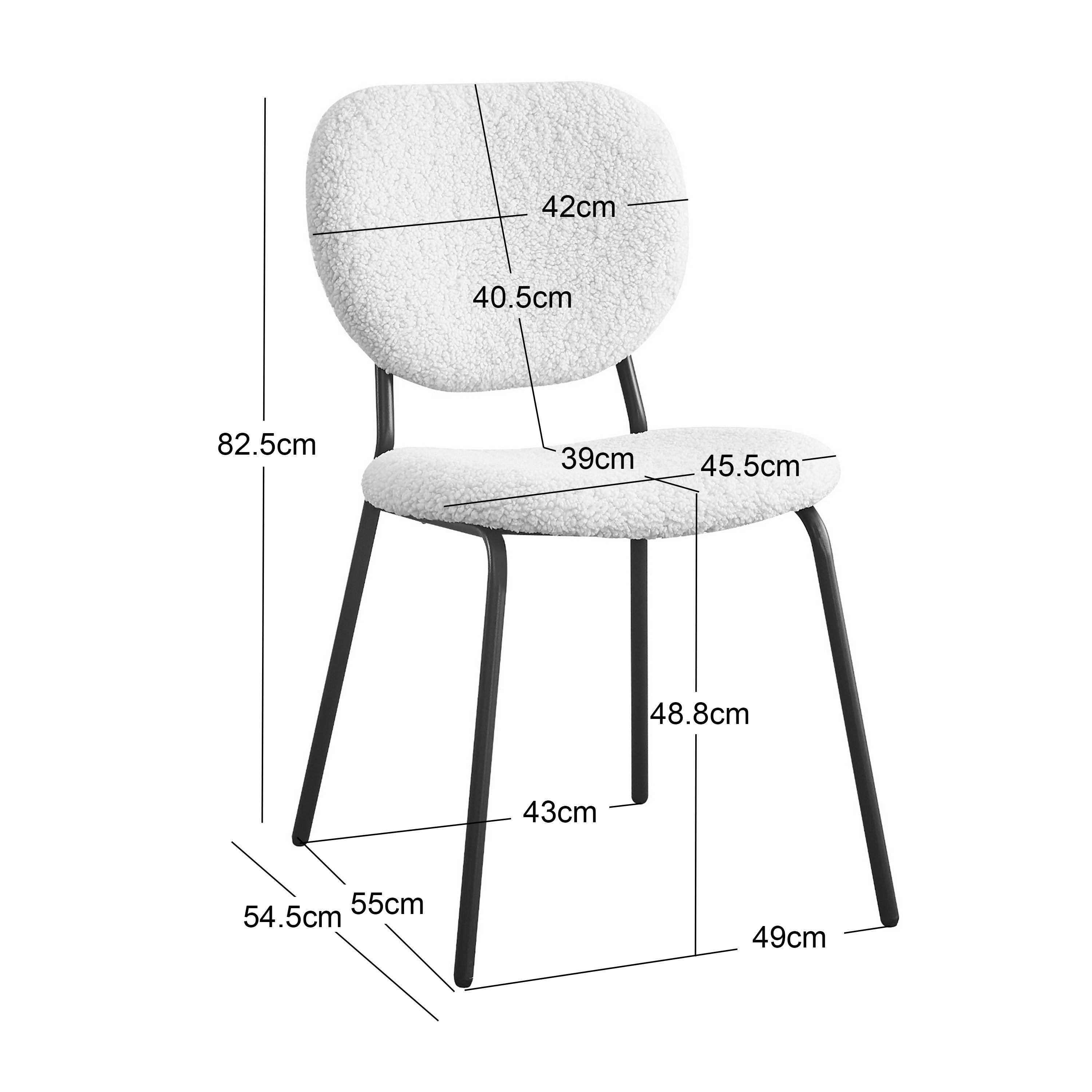 SUZUKA – Zestaw 2 skandynawskich krzeseł z metalu i tkaniny w kolorze terakoty