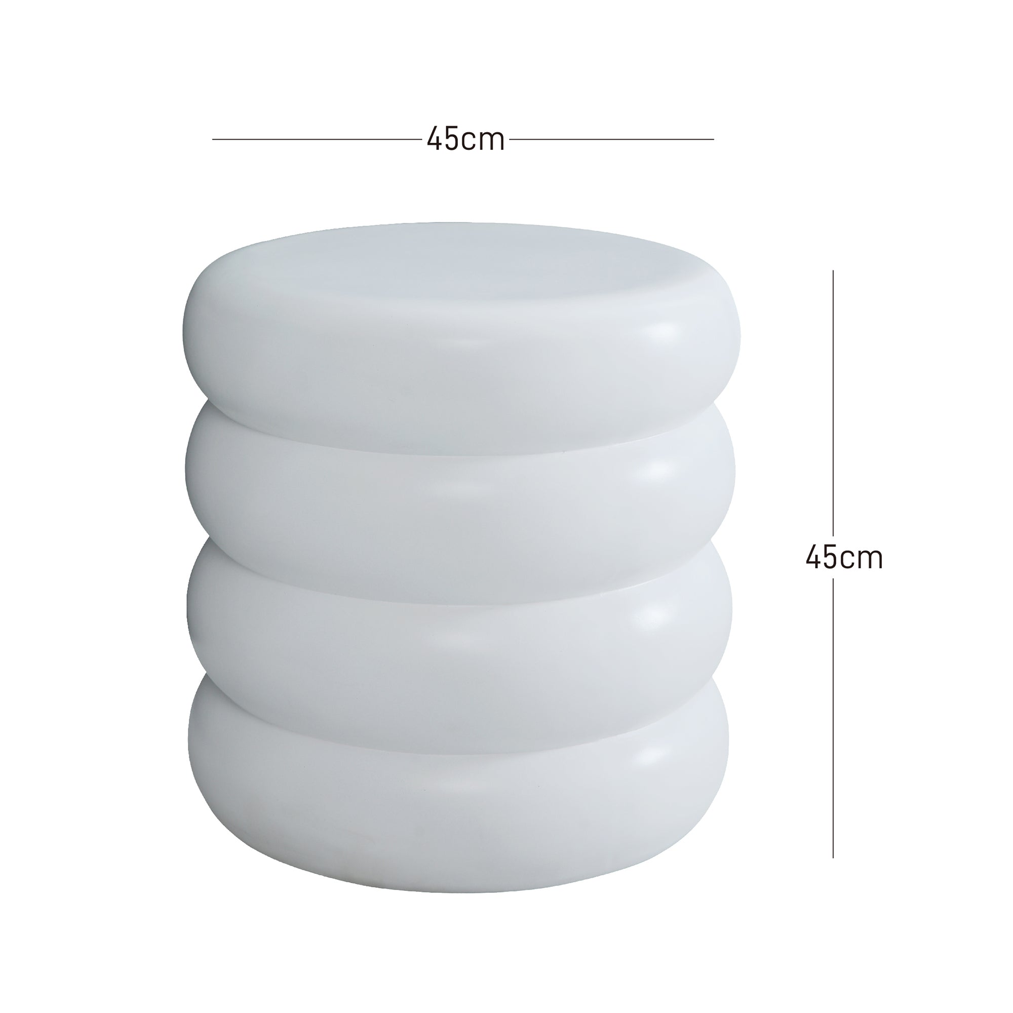 LOKKA – stolik pomocniczy do kanapy, do użytku wewnątrz i na zewnątrz, z białego magnezytu