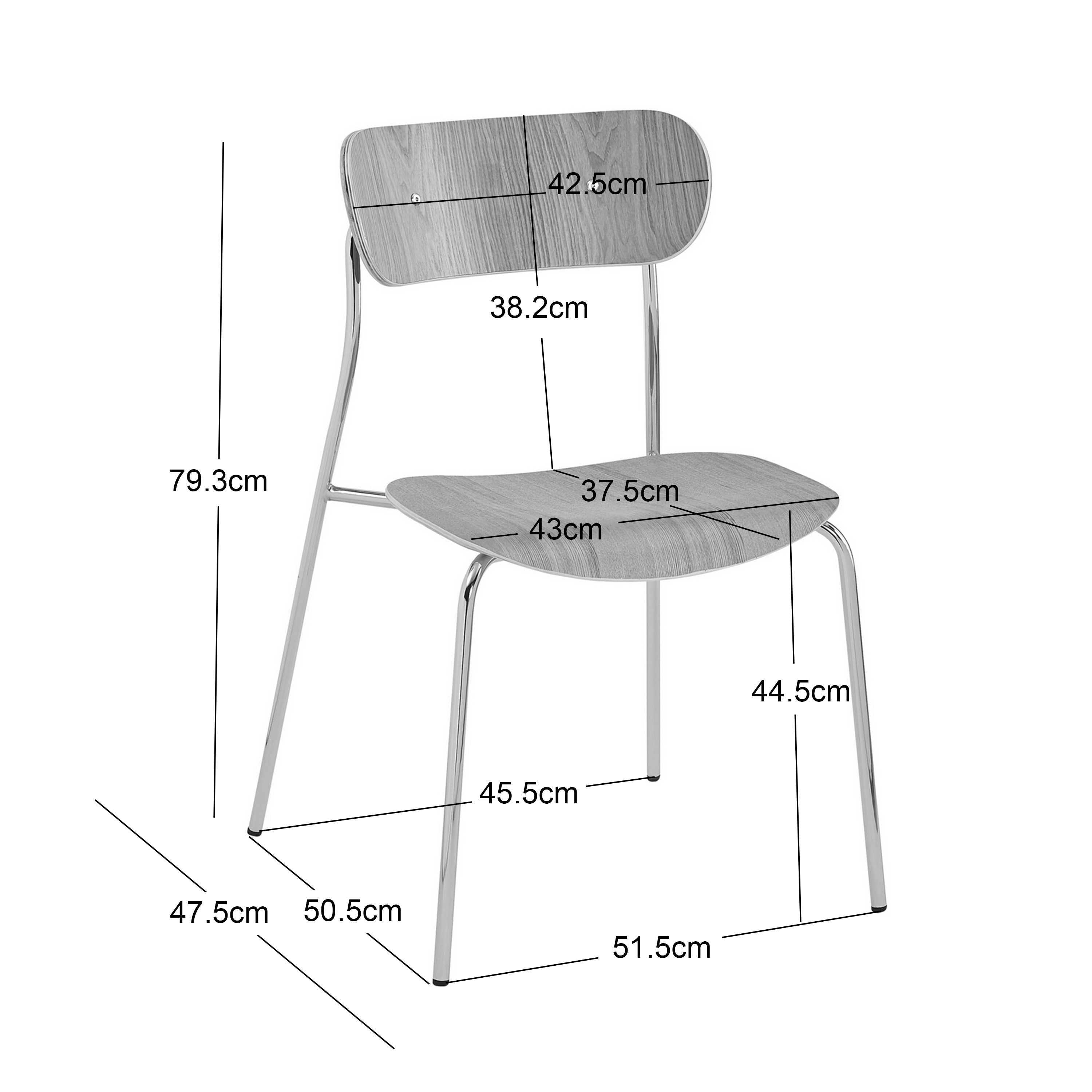 Zestaw 2 przemysłowych krzeseł z metalu i białych pętelek