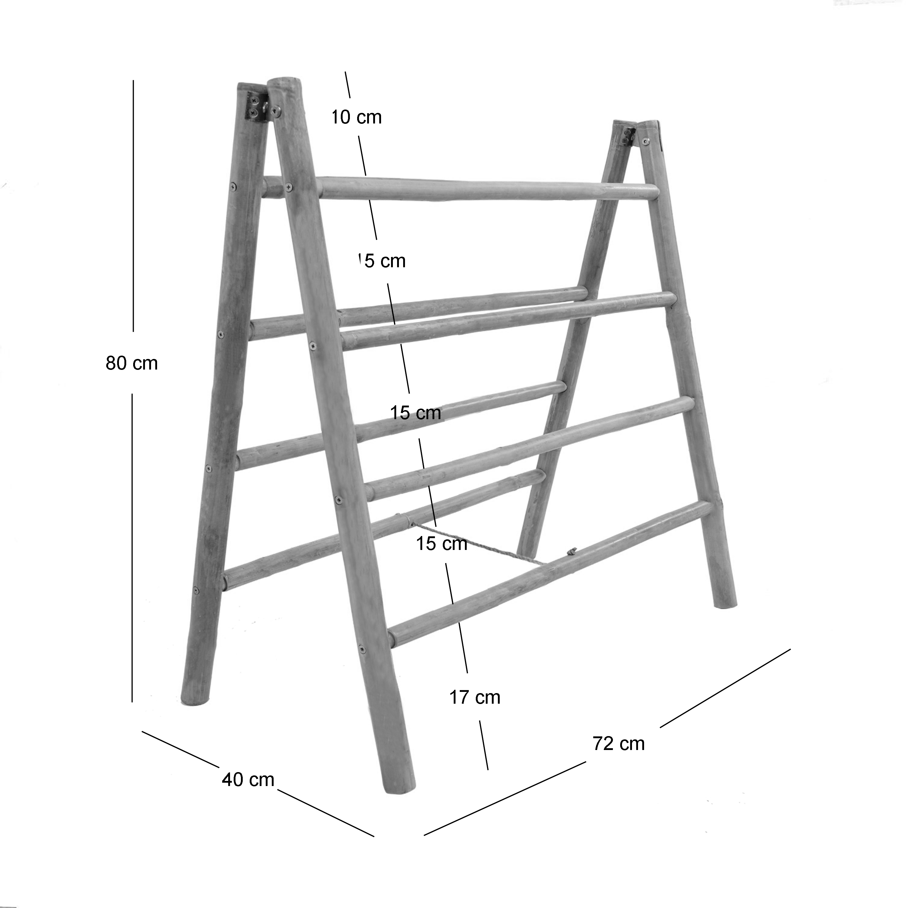 LANGKAWI – Wieszak na ręczniki w kształcie drabinki z litego drewna bambusowego