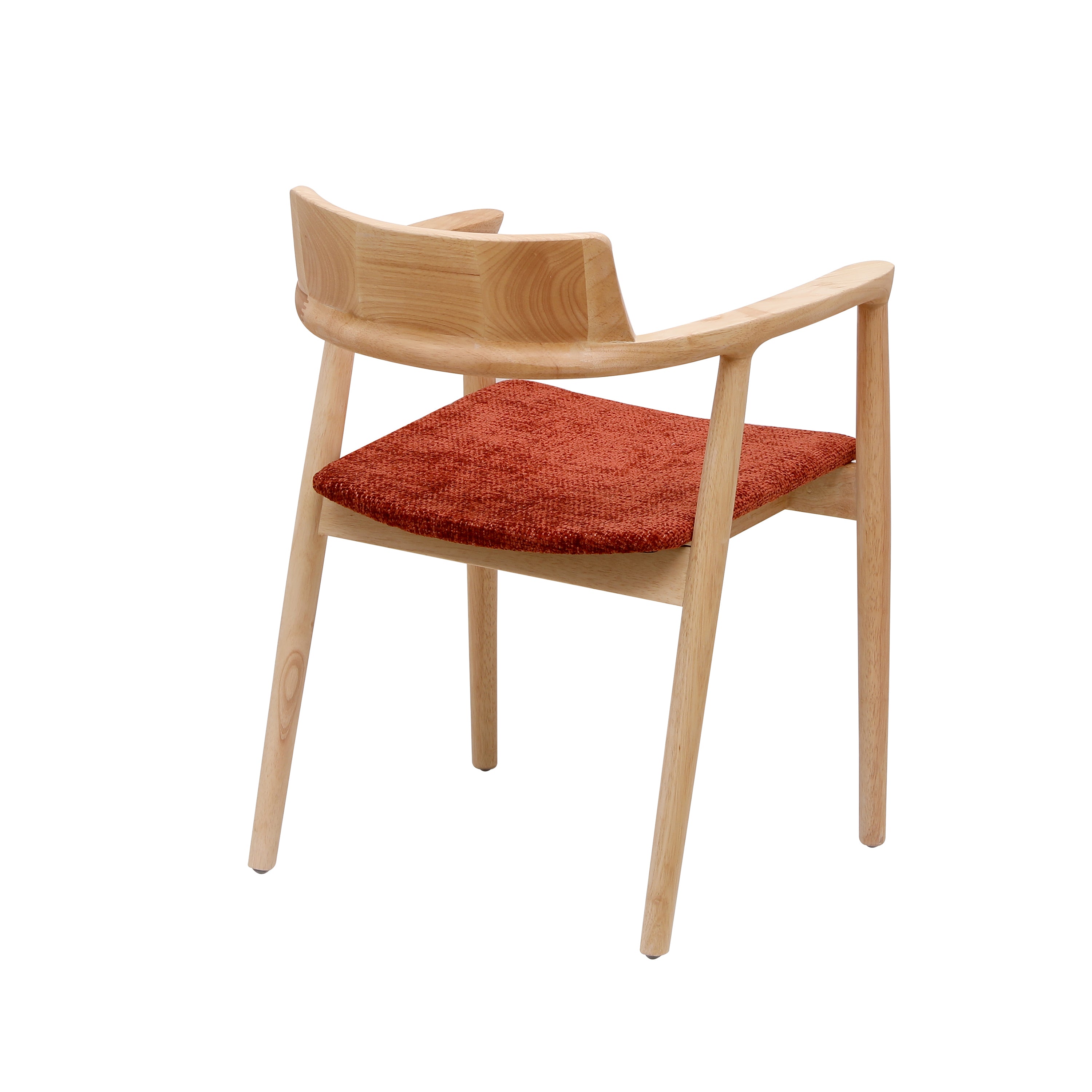 CORDOBA – Zestaw 2 krzeseł z litego drewna z podłokietnikami i pętelkami w kolorze terakoty