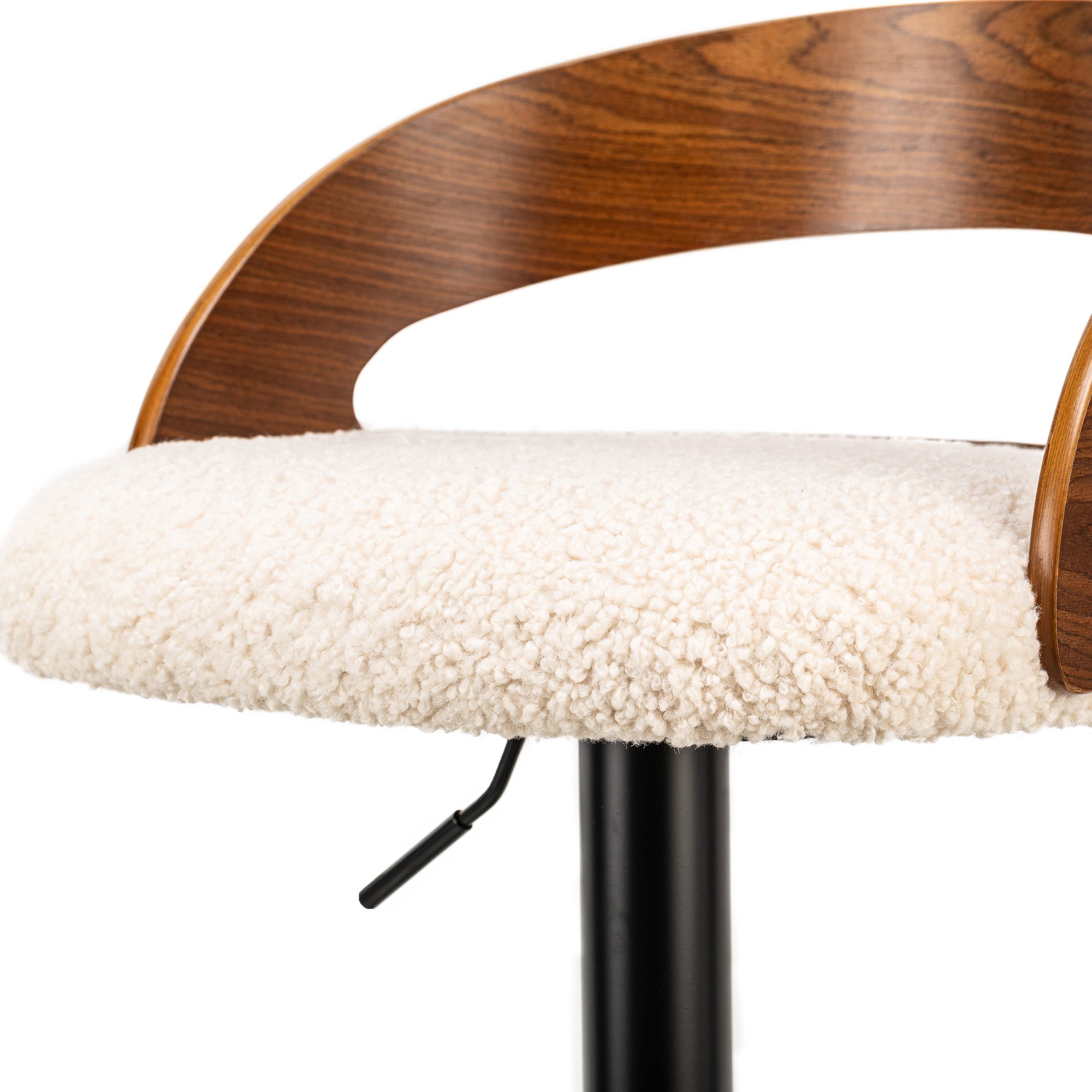 Zestaw 2 drewnianych stołków barowych z białymi pętelkami