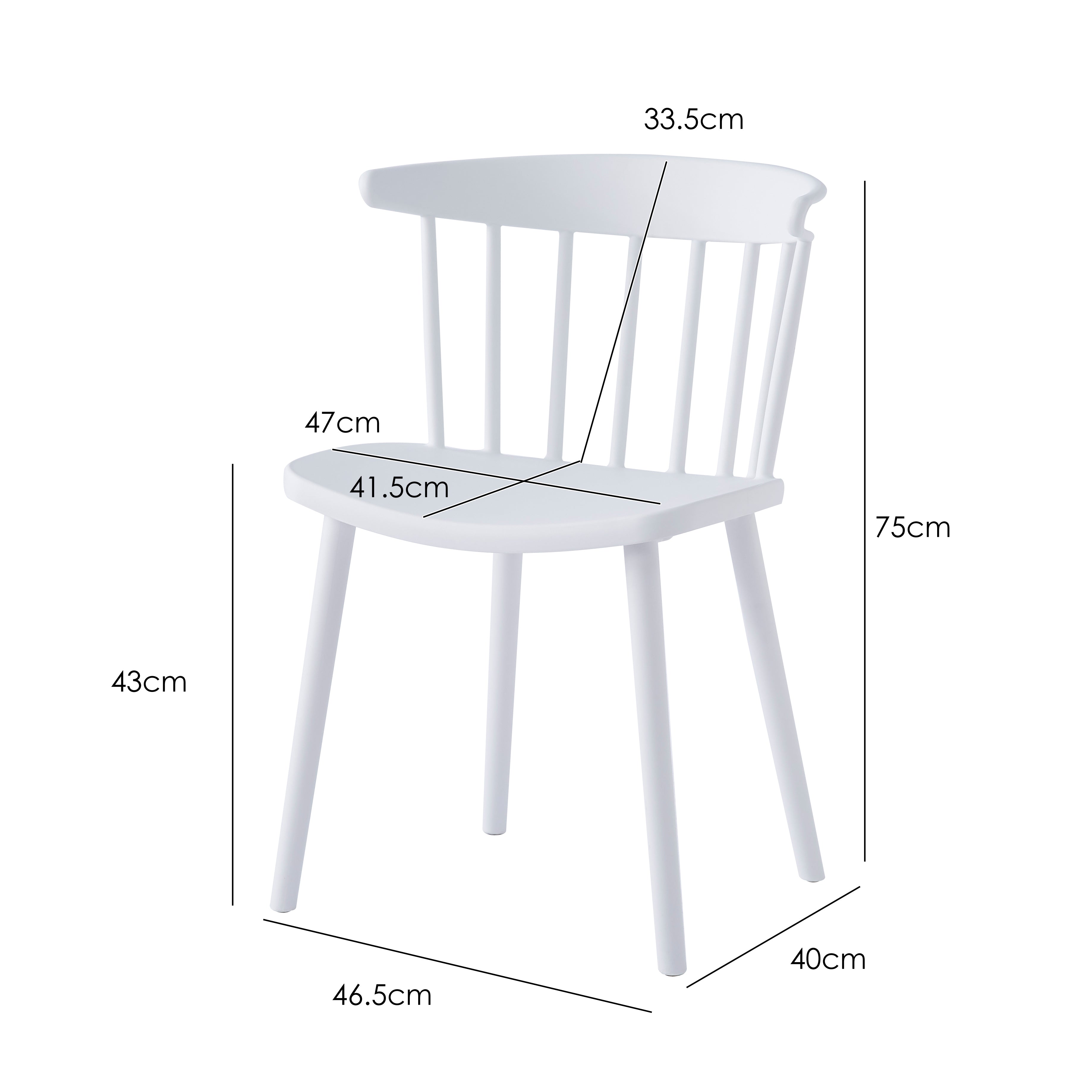EXCHANGE - Zestaw 4 krzeseł do wnętrz i na zewnątrz, kolor biały