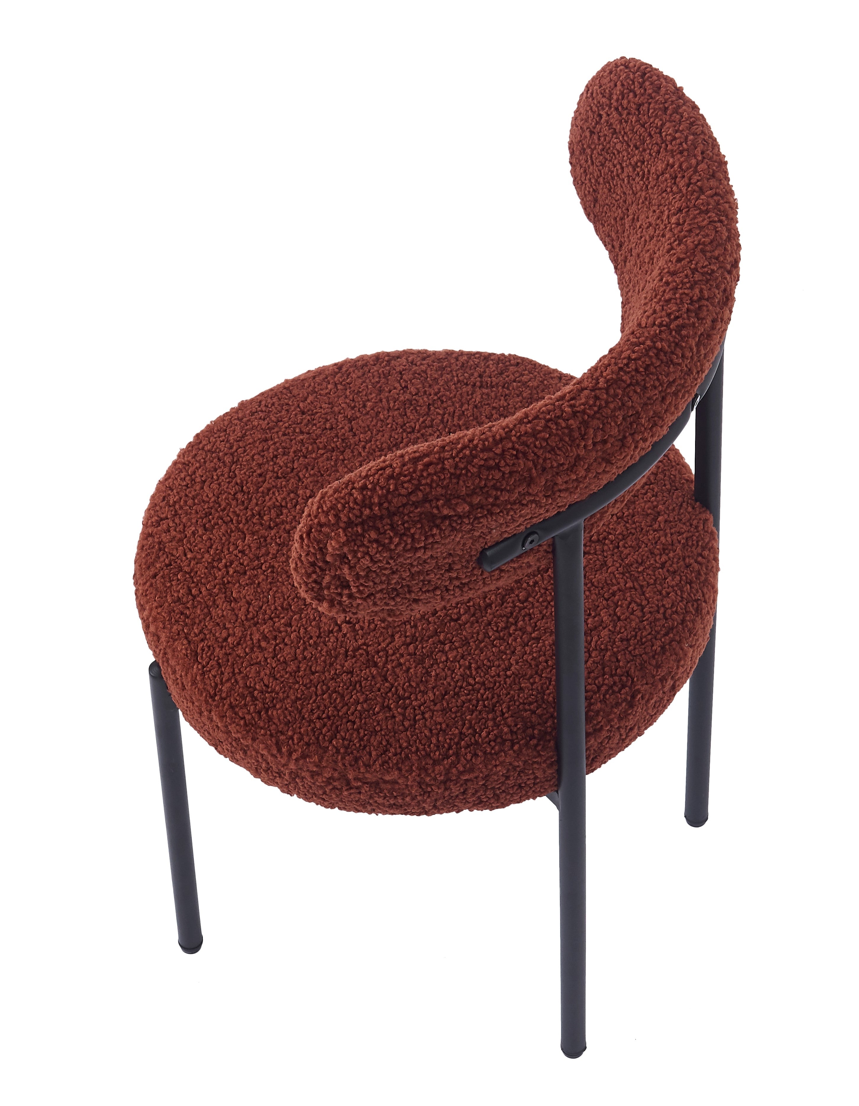 LARS - Zestaw 2 skandynawskich krzeseł z metalu i pętelkami w kolorze terakoty