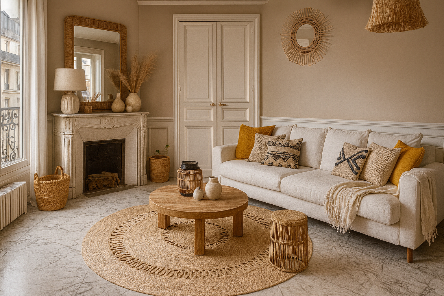 RUNE – Okrągły dywanik z naturalnej juty w kolorze brązowym, 180 x 180 cm