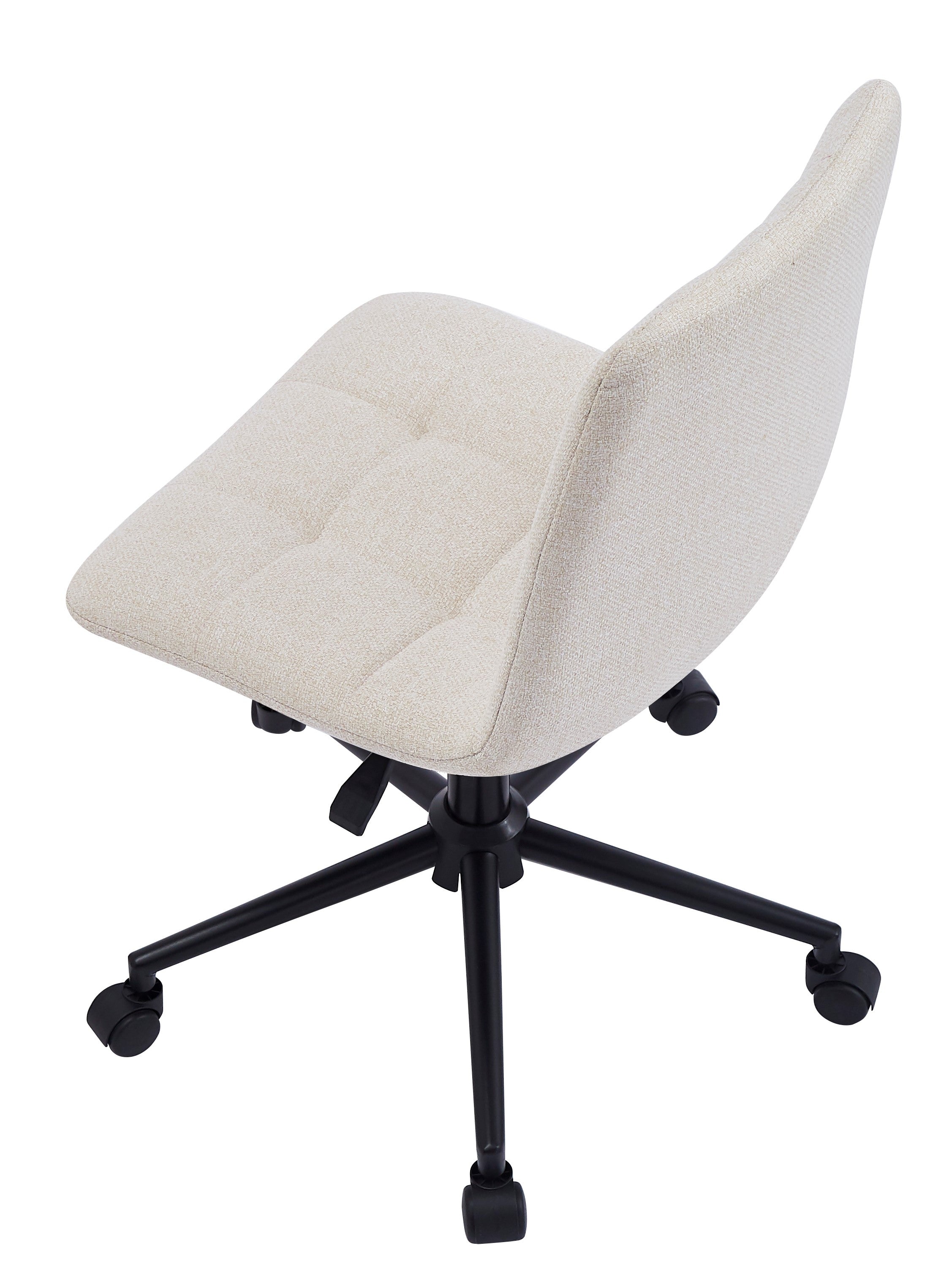 Regulowane krzesło biurowe z tapicerką z beżowej tkaniny