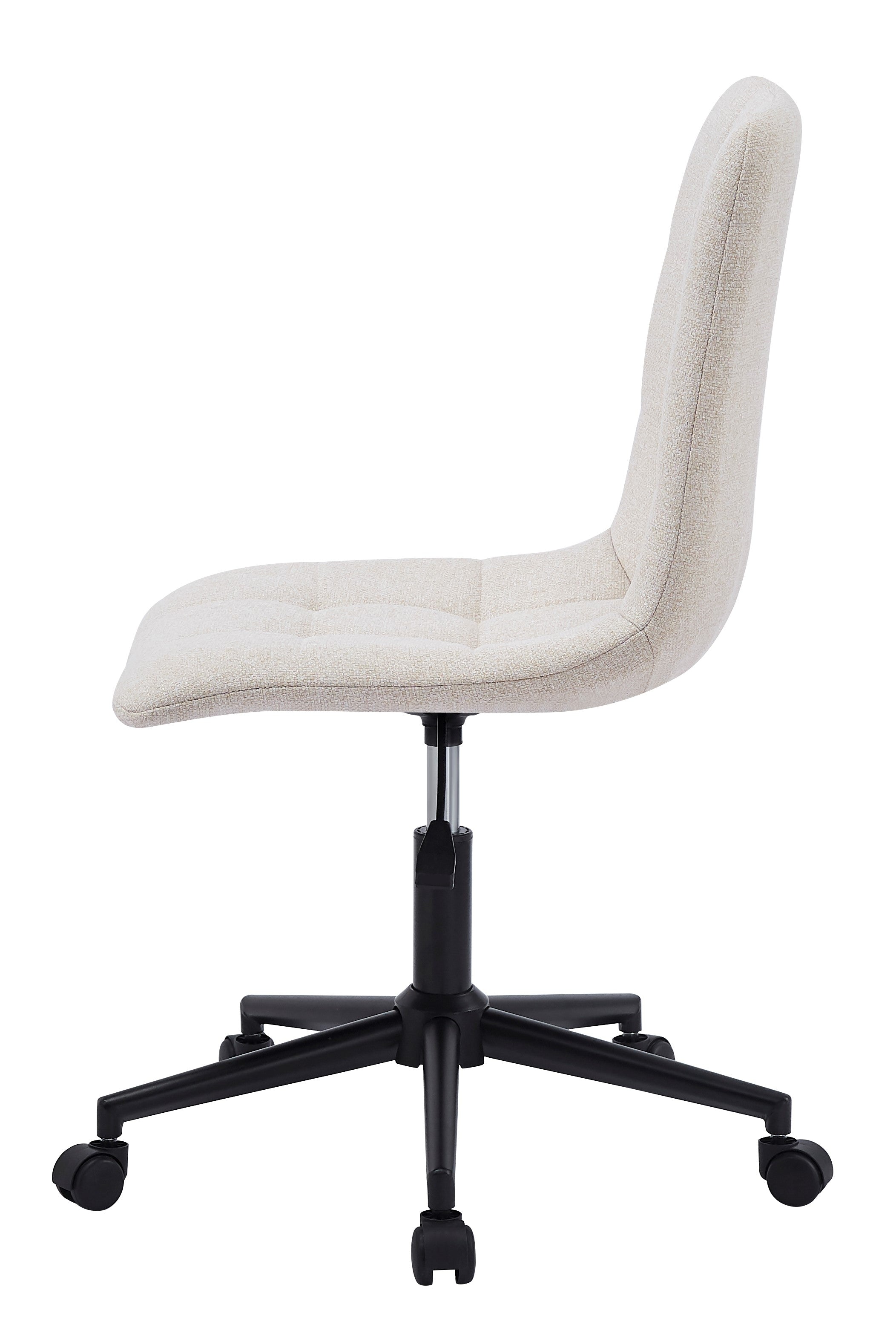 Regulowane krzesło biurowe z tapicerką z beżowej tkaniny