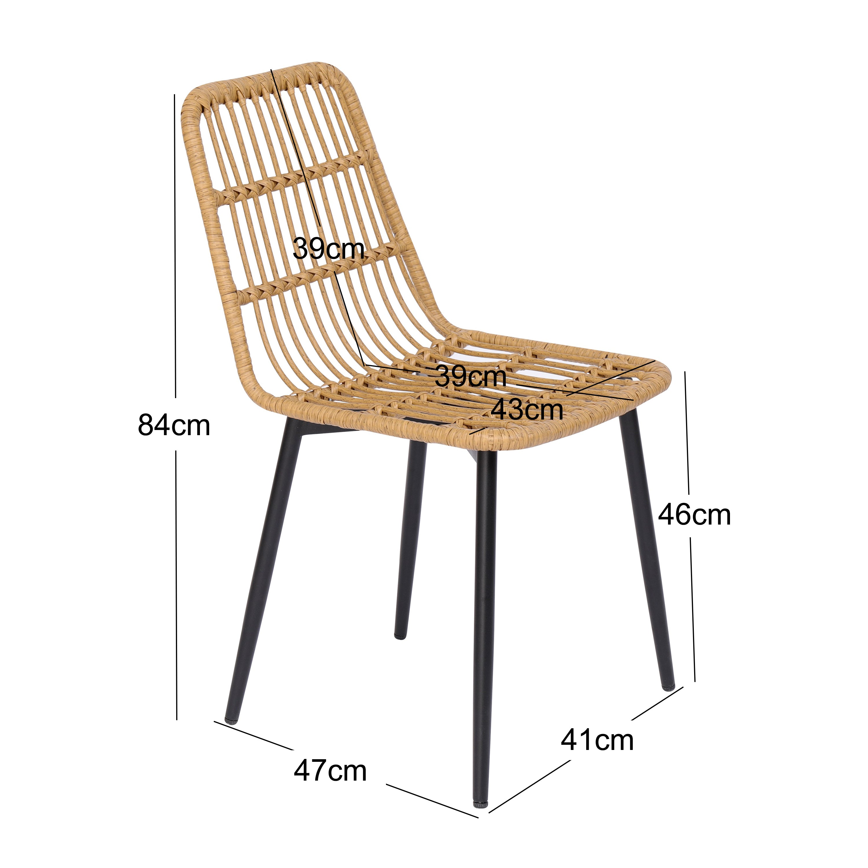 BANGKOK – Zestaw 4 krzeseł z metalu i rattanu