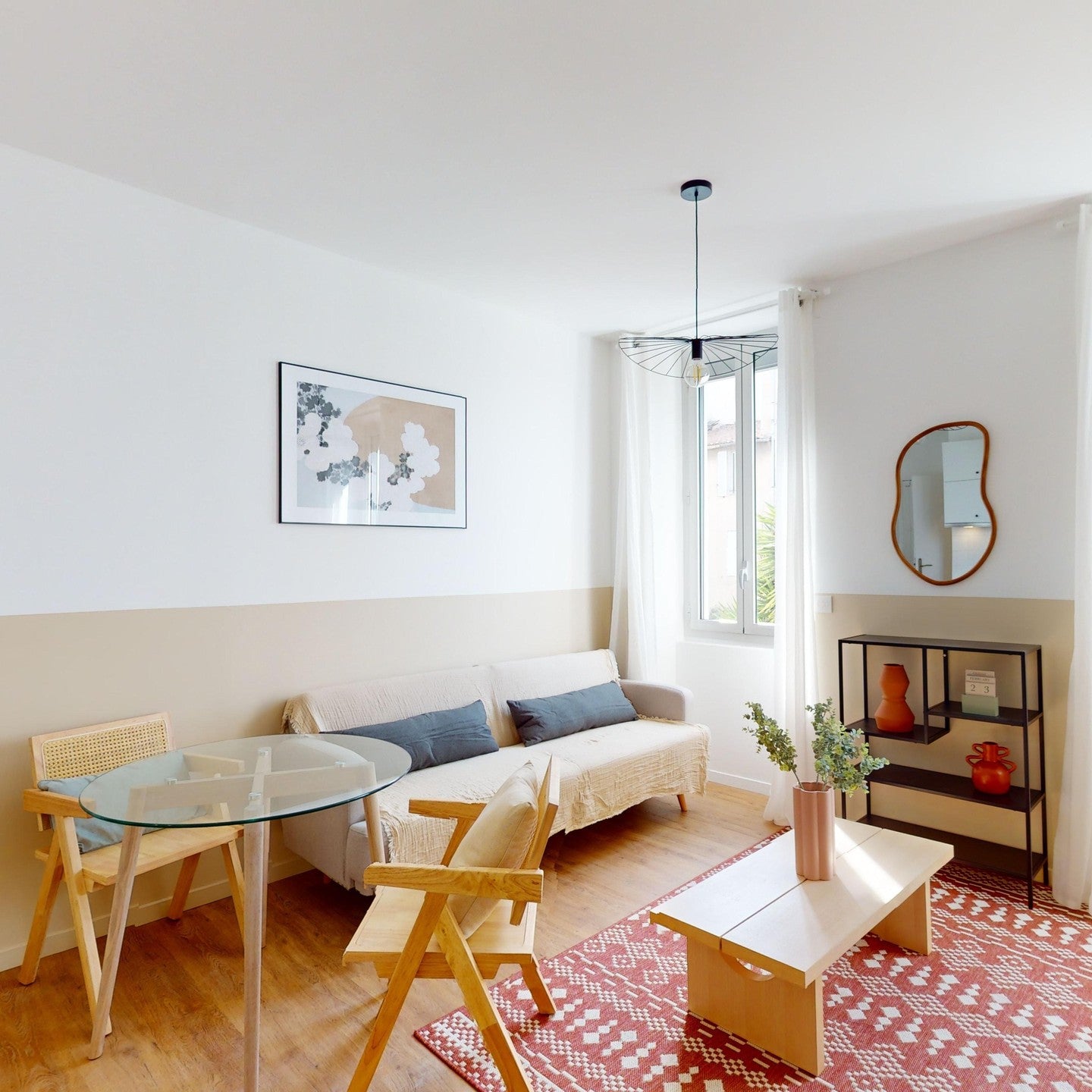 MADEIRA - Sillón de mesa en madera y mimbre natural