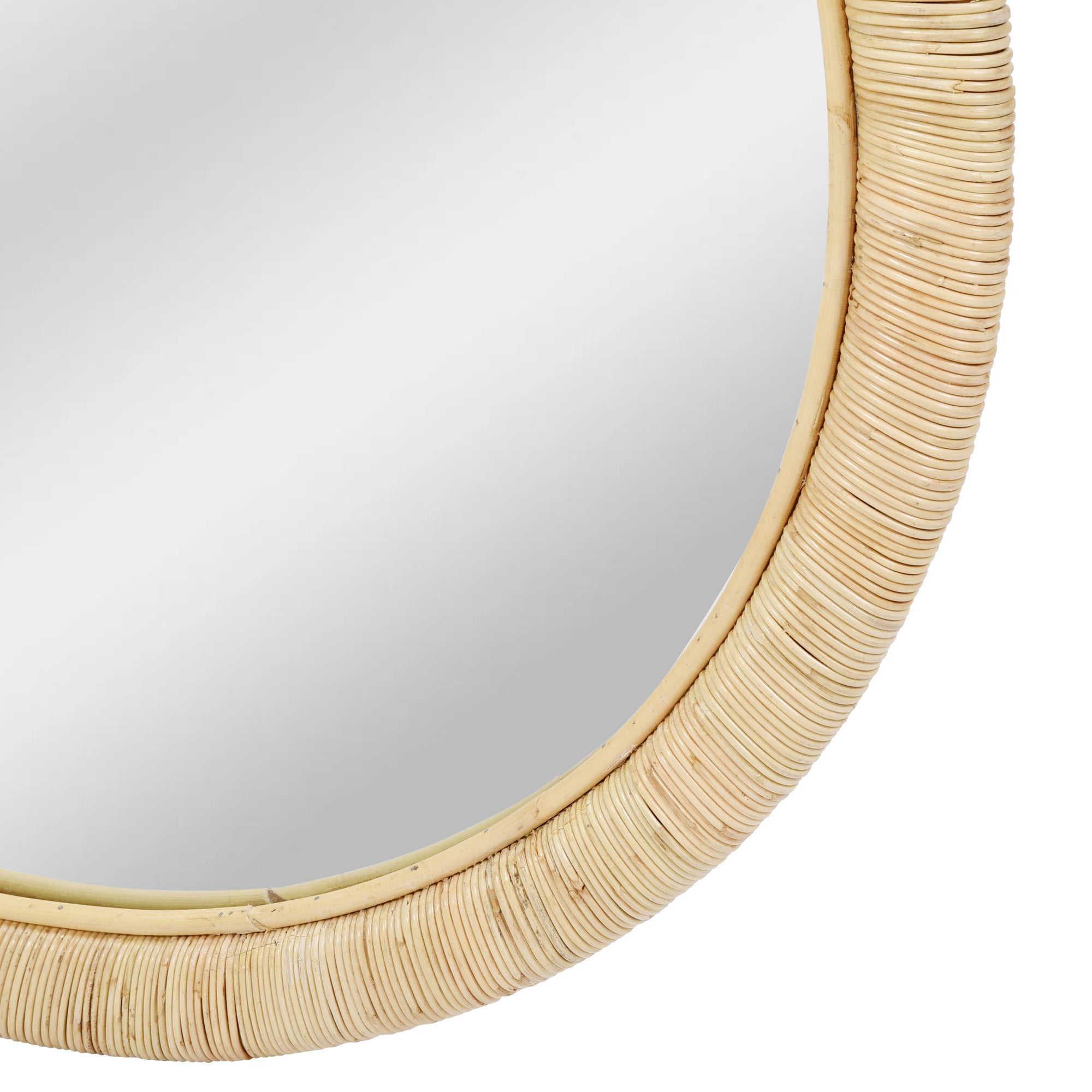 DARWIN – Okrągłe lustro Ø 75 cm z naturalnego rattanu