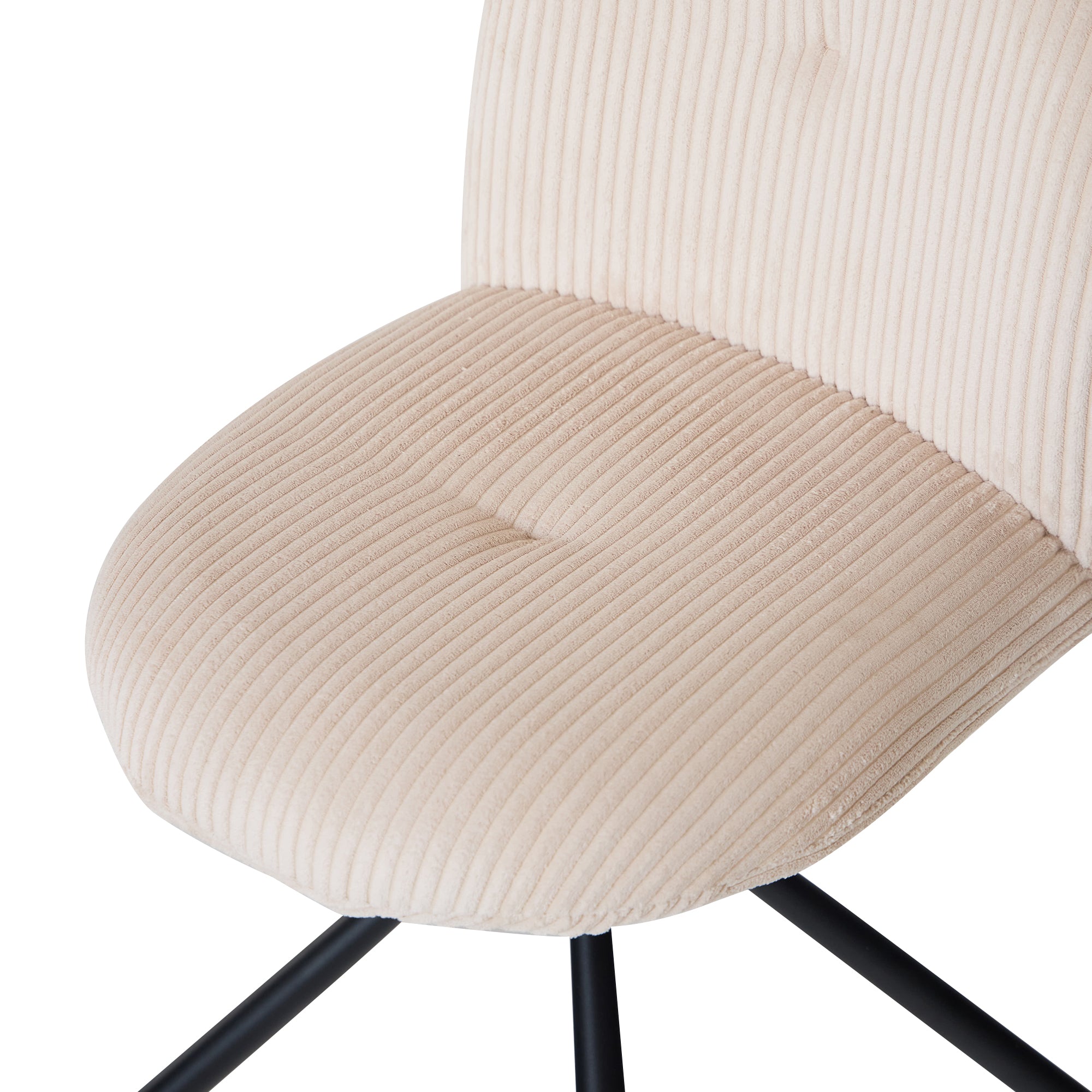 KITTILA - Zestaw 2 Obrotowych krzeseł z beżowego sztruksu i metalu