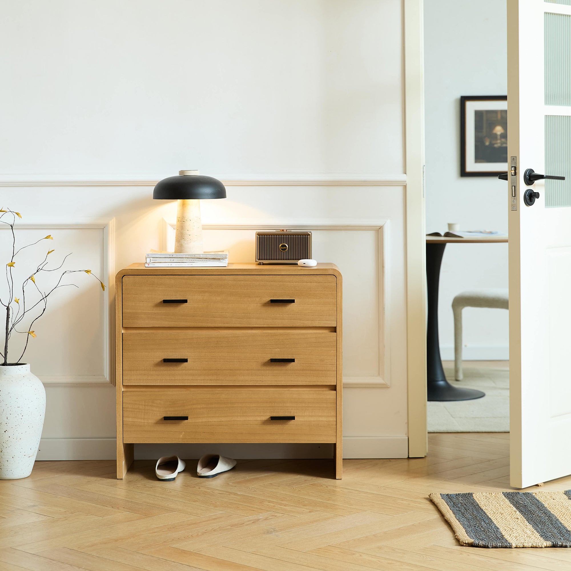 GETINGE – Drewniana komoda z 3 szufladami