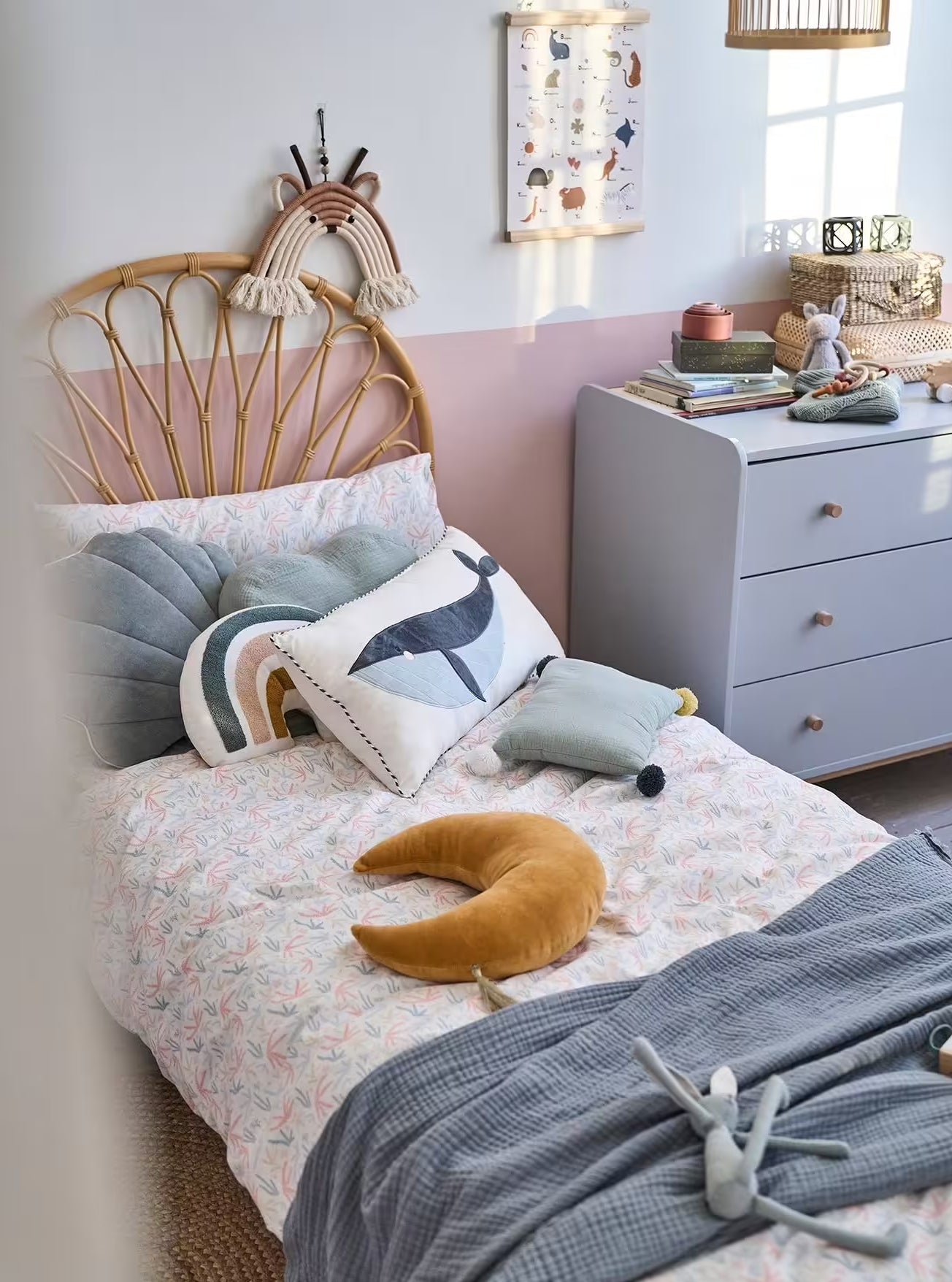 BACAN - Zagłówek 90 cm z naturalnego rattanu